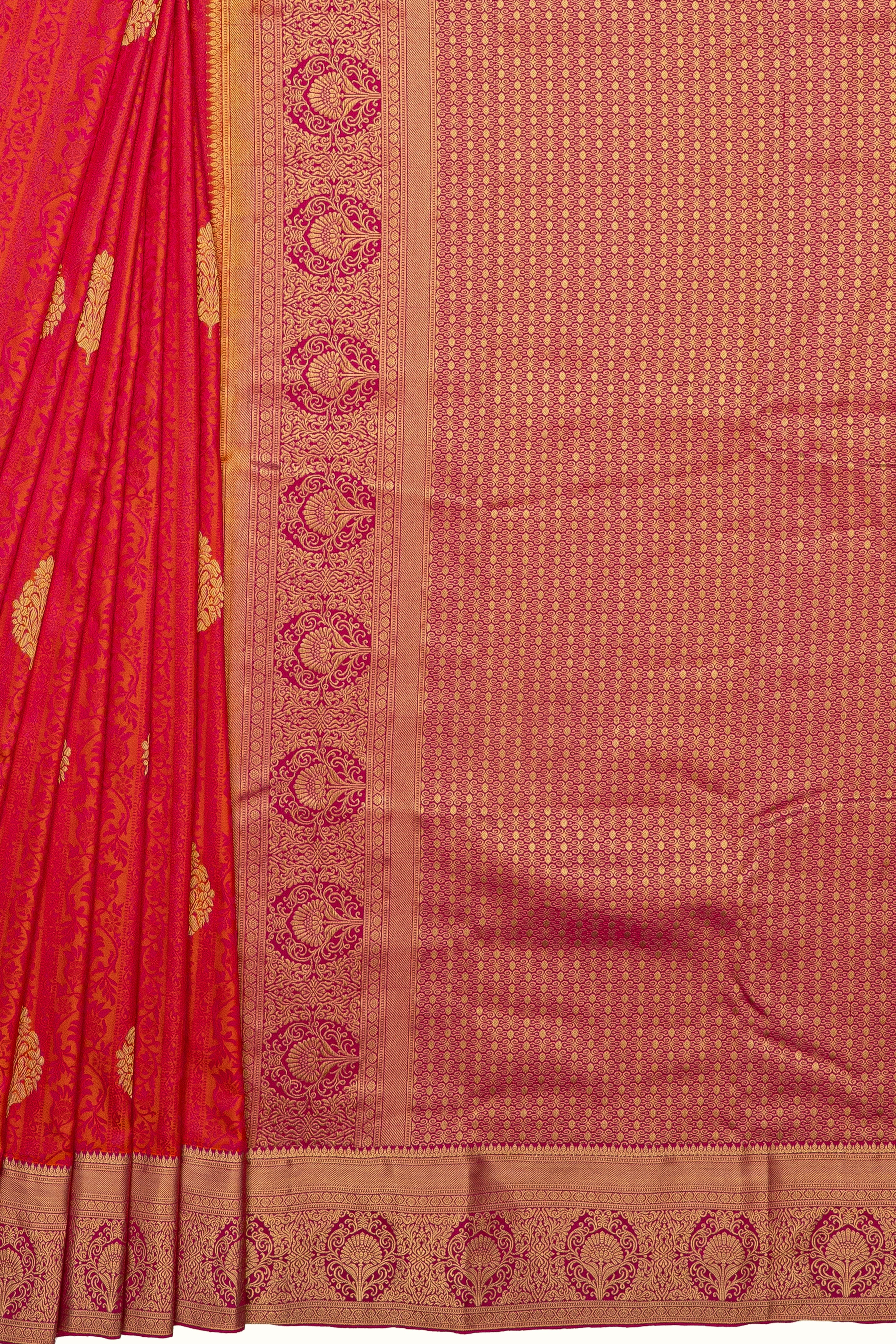 Pink Pure Silk Kanjivaram Saree with Gold Zari work