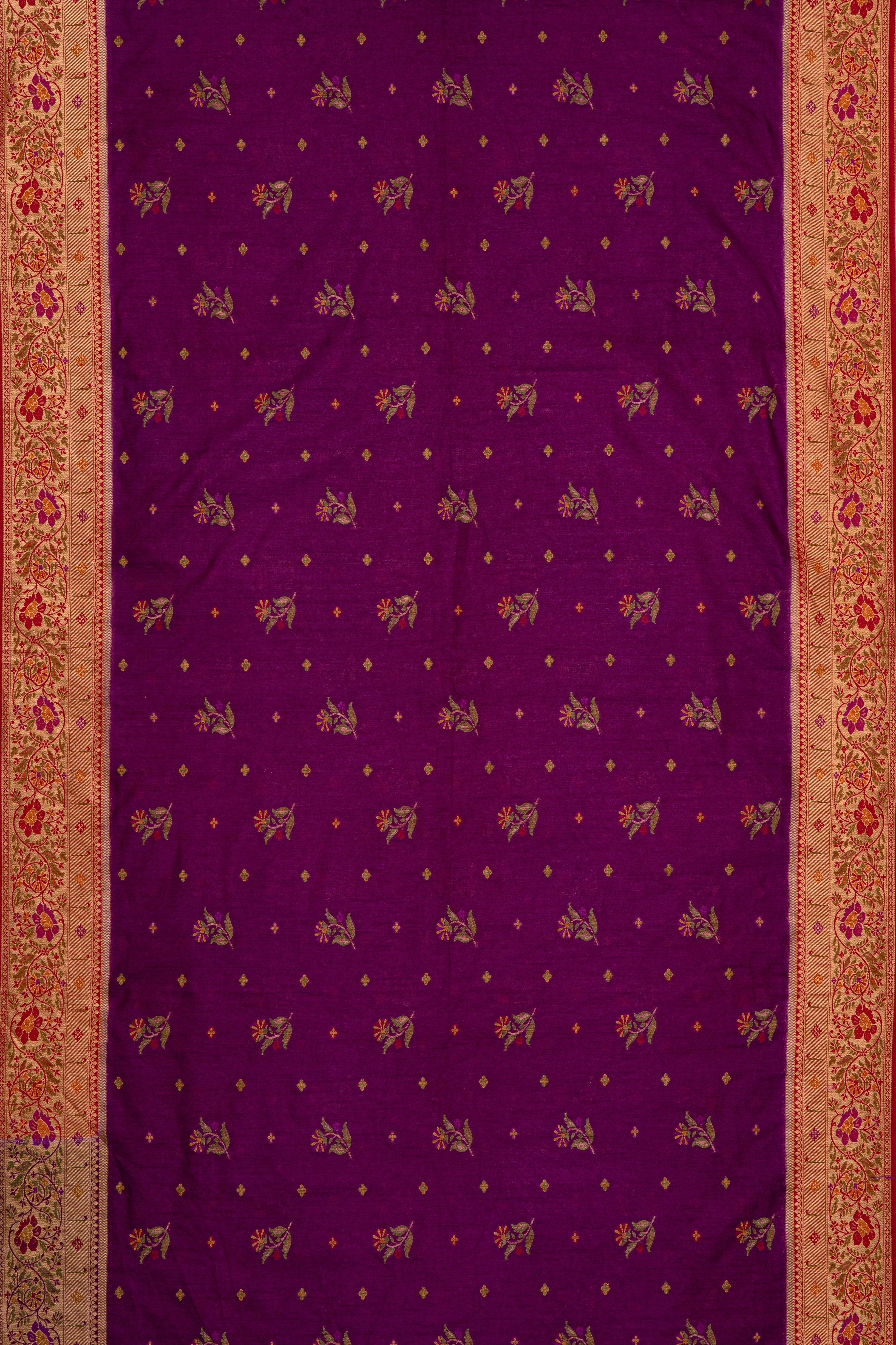 Purple Tussar Silk Saree with Munya and Asawali border