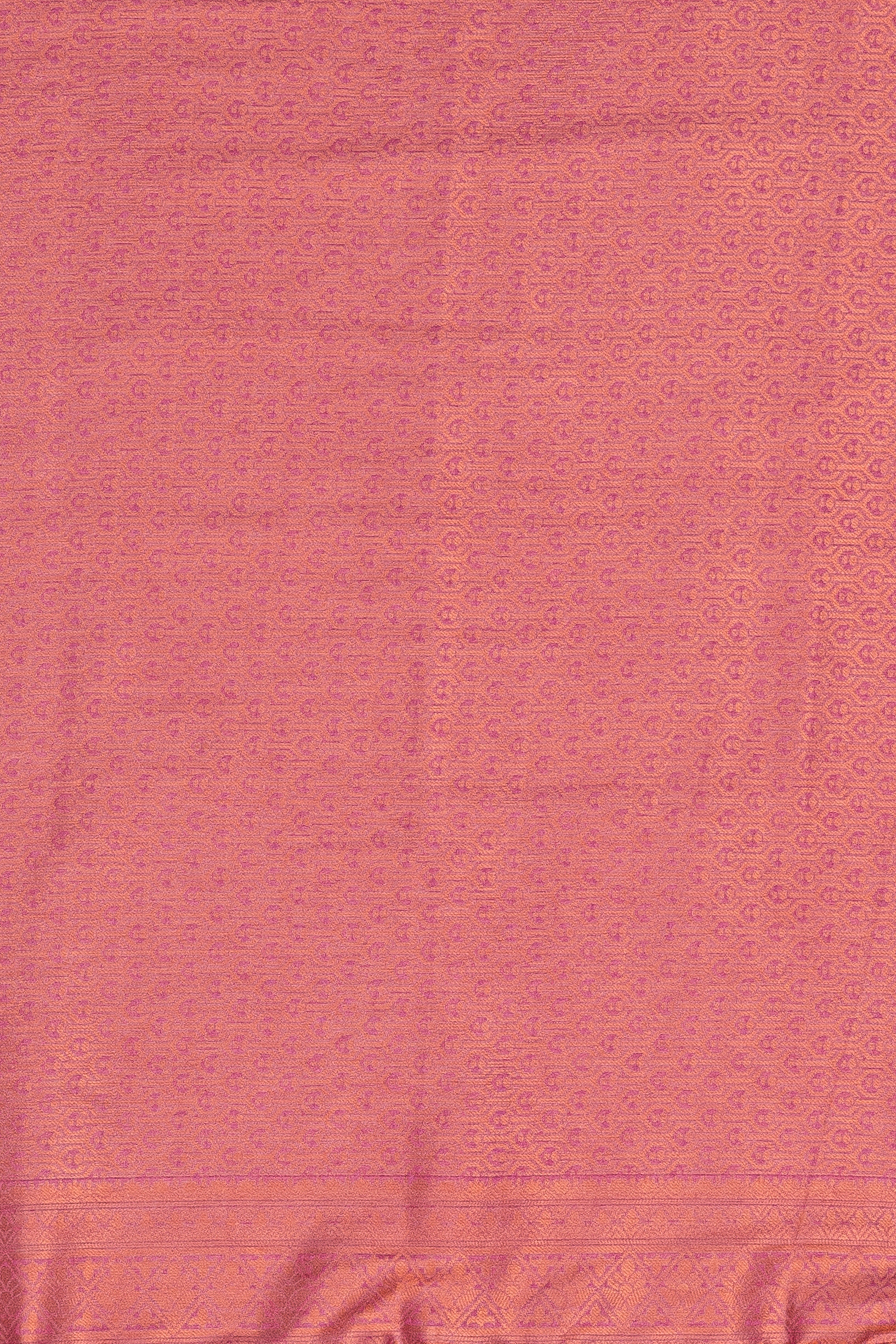 Pink Soft Silk Saree with Gold and Silver Zari Floral motifs