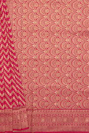 Rani Pink Dola Silk Saree with Geometric stripes