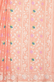 Pink Organza Saree with Veil Zariwork