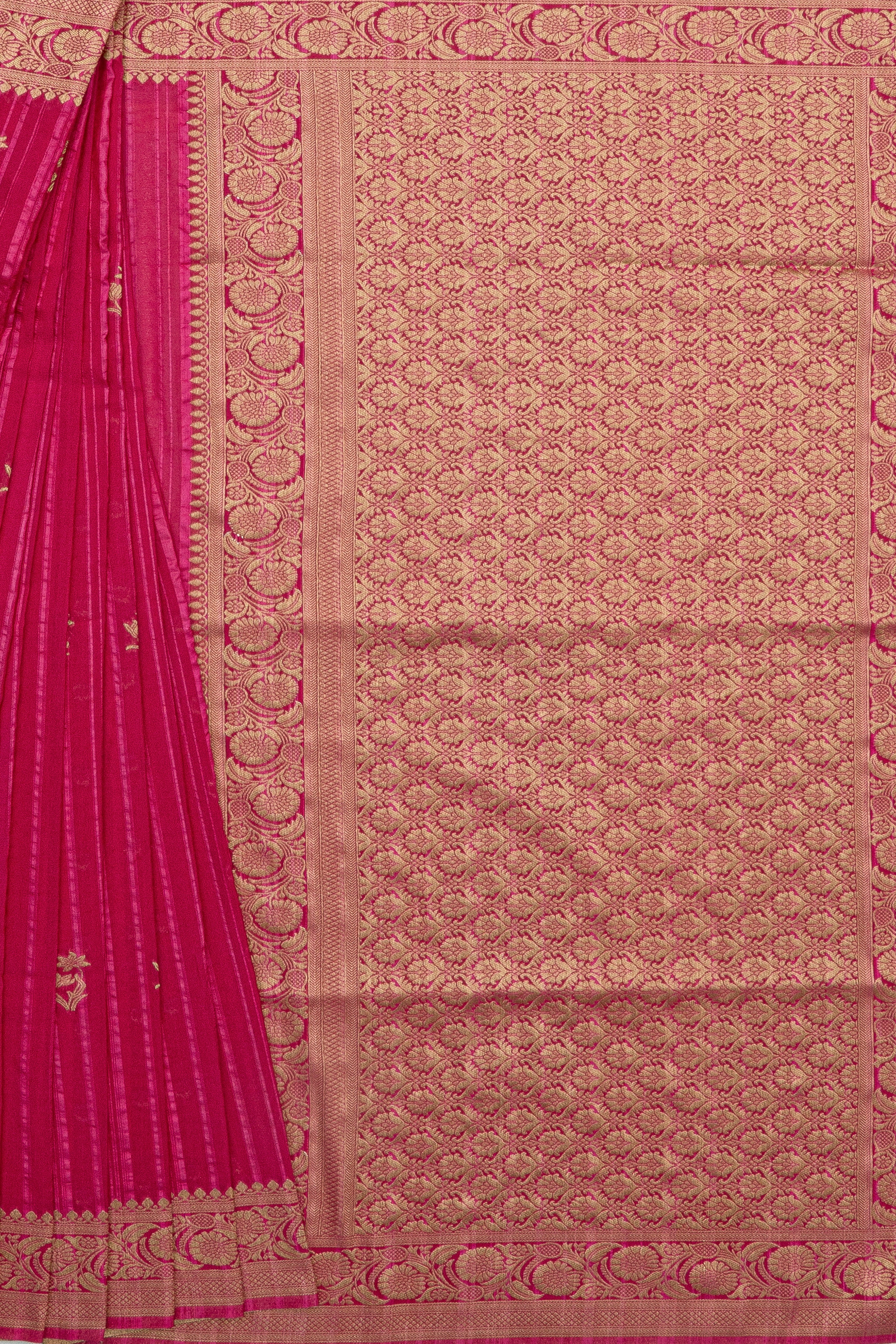 Rani Pink Crepe Saree