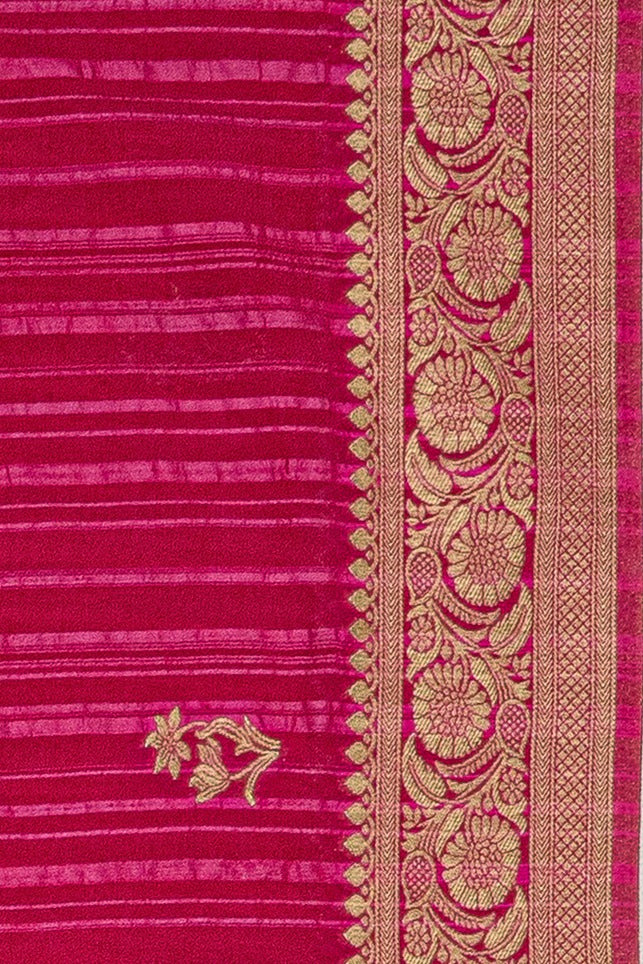 Rani Pink Crepe Saree