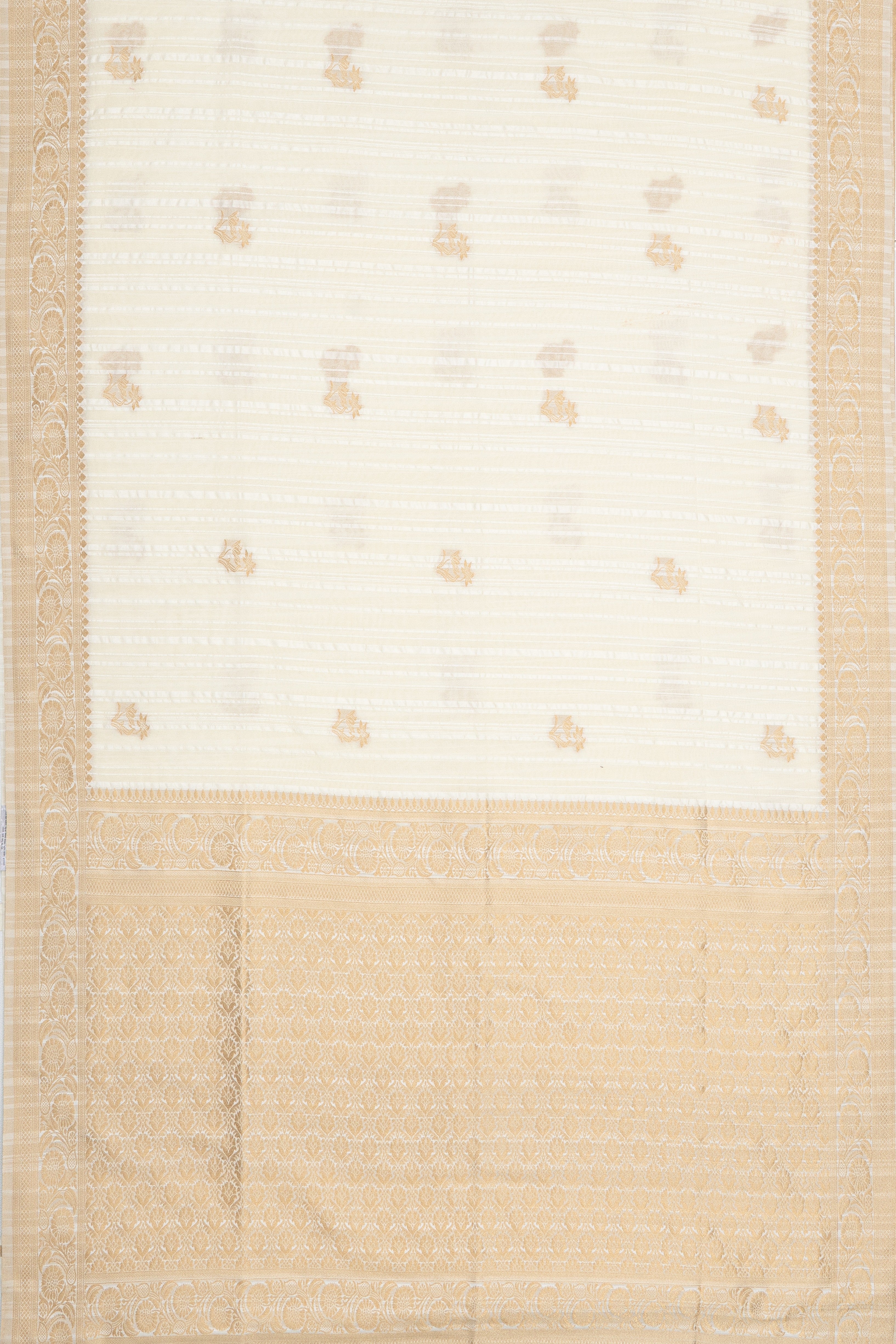 Cream Crepe Saree