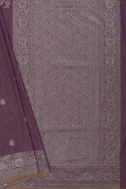Pastel Purple Tussar Silk Banarasi Saree with Silver Zari butti
