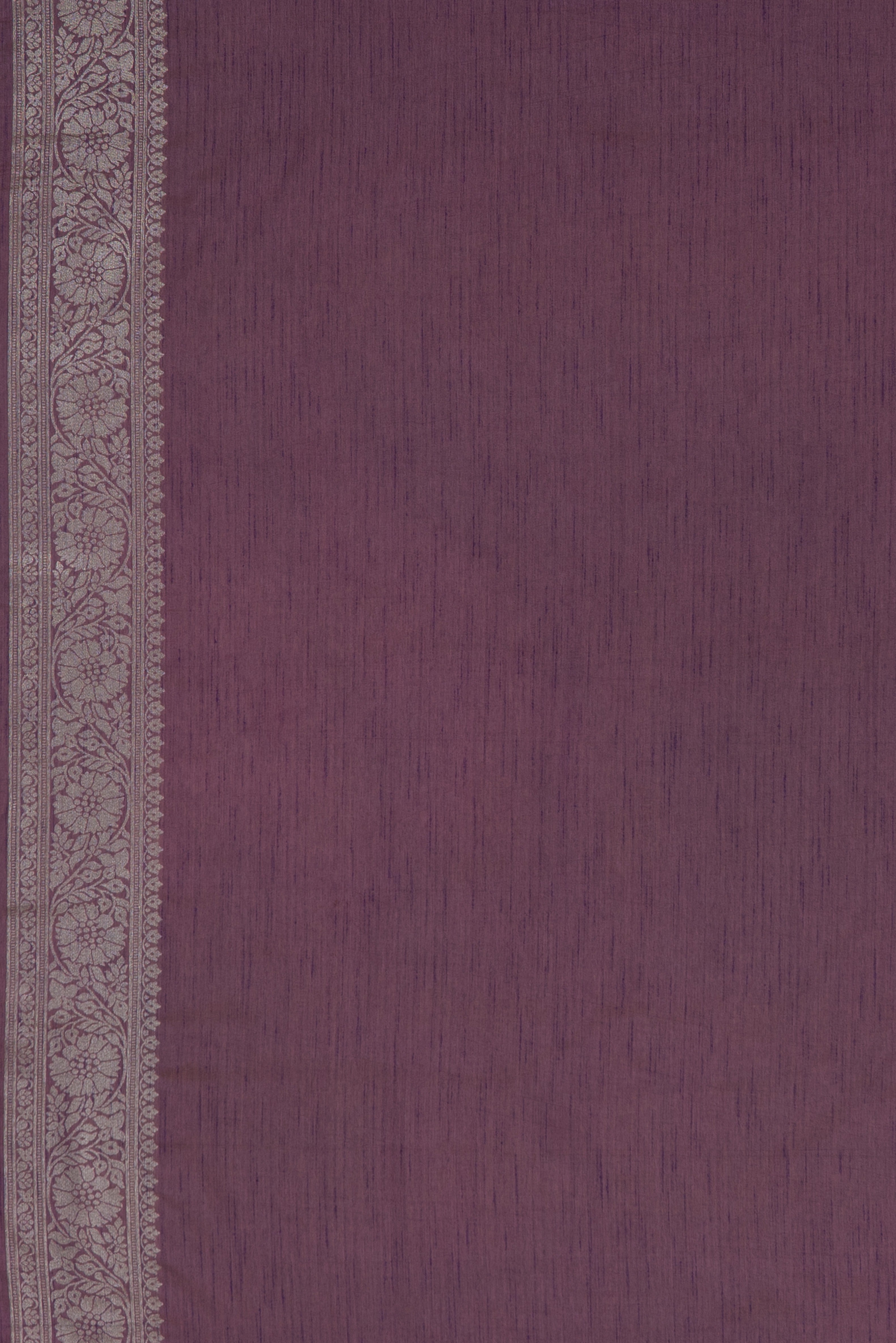 Pastel Purple Tussar Silk Banarasi Saree with Silver Zari butti