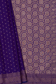 Royal Purple Soft Silk Banarasi Saree with Floral Pallu