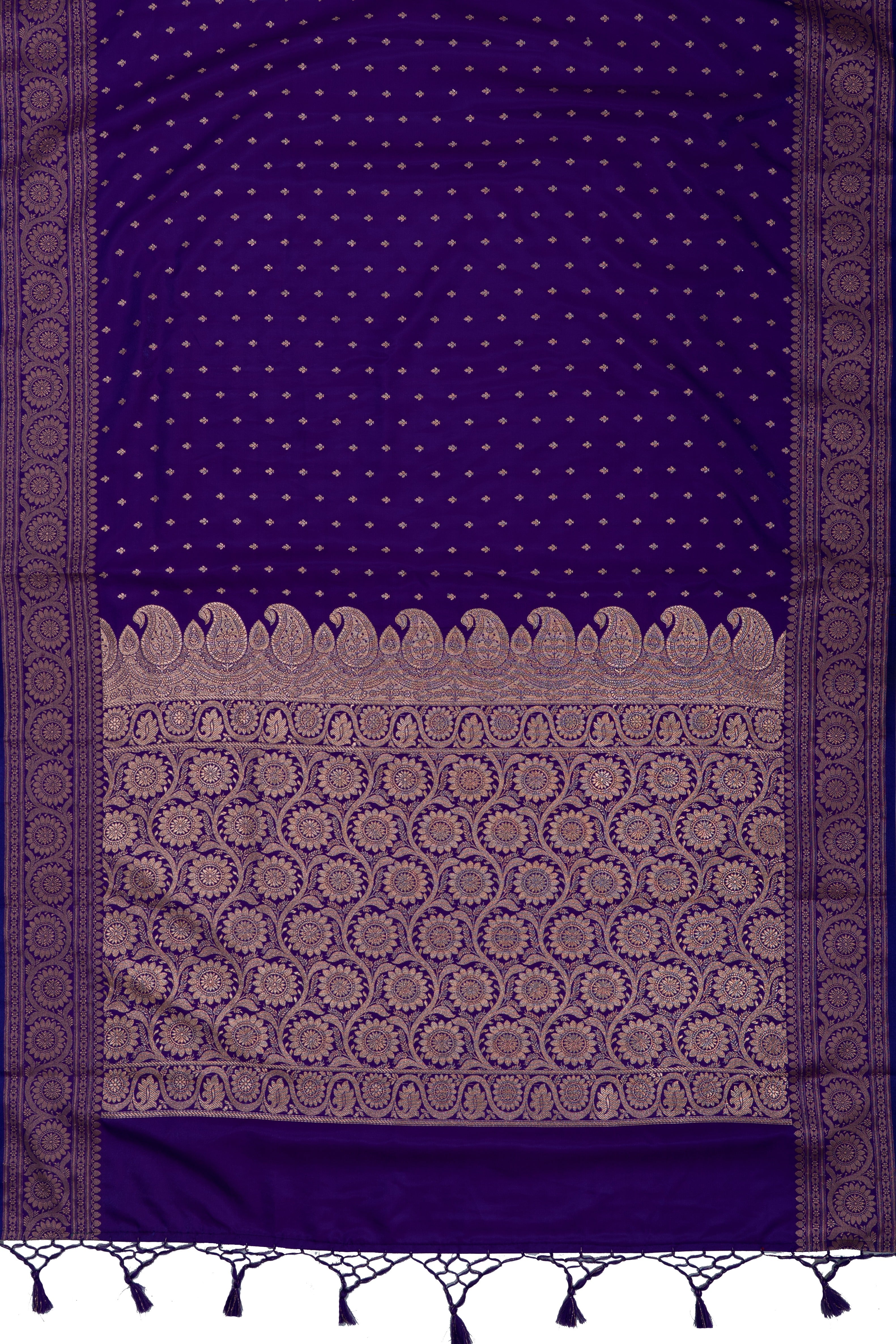 Royal Purple Soft Silk Banarasi Saree with Floral Pallu