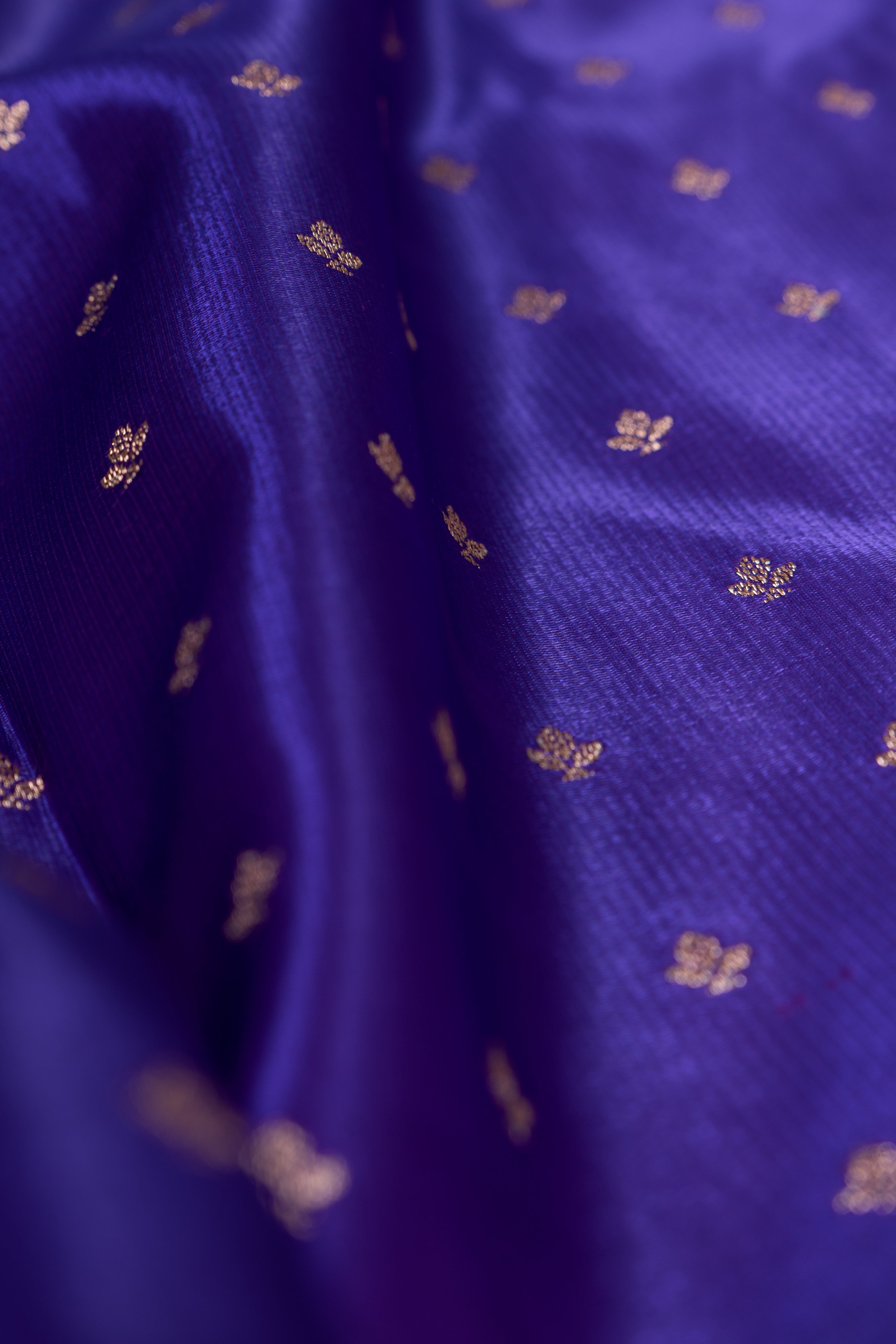 Royal Purple Soft Silk Banarasi Saree with Floral Pallu