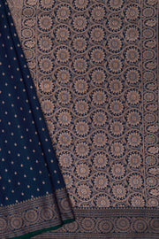 Royal Blue Soft Silk Banarasi Saree with Statement Floral Pallu