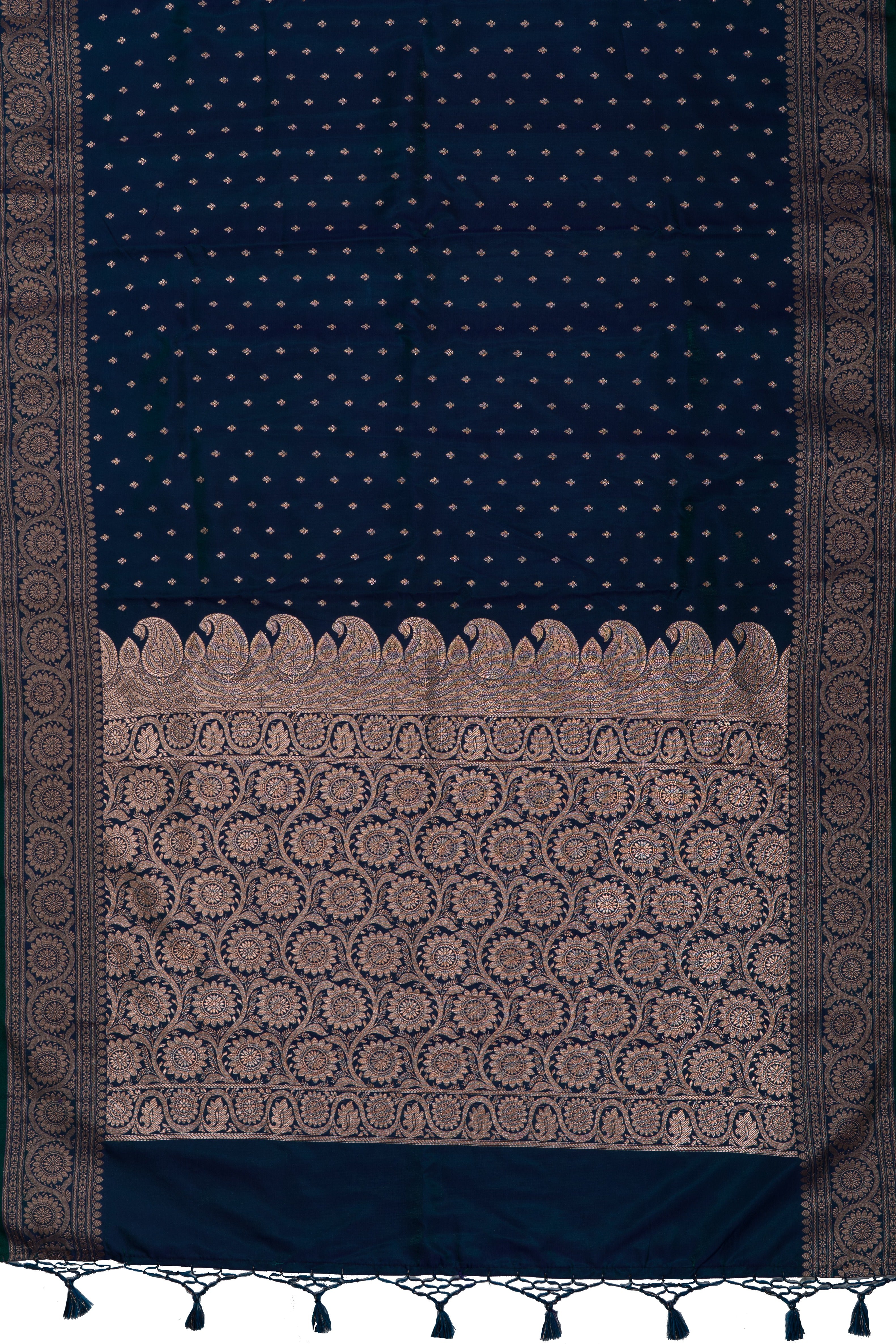 Royal Blue Soft Silk Banarasi Saree with Statement Floral Pallu