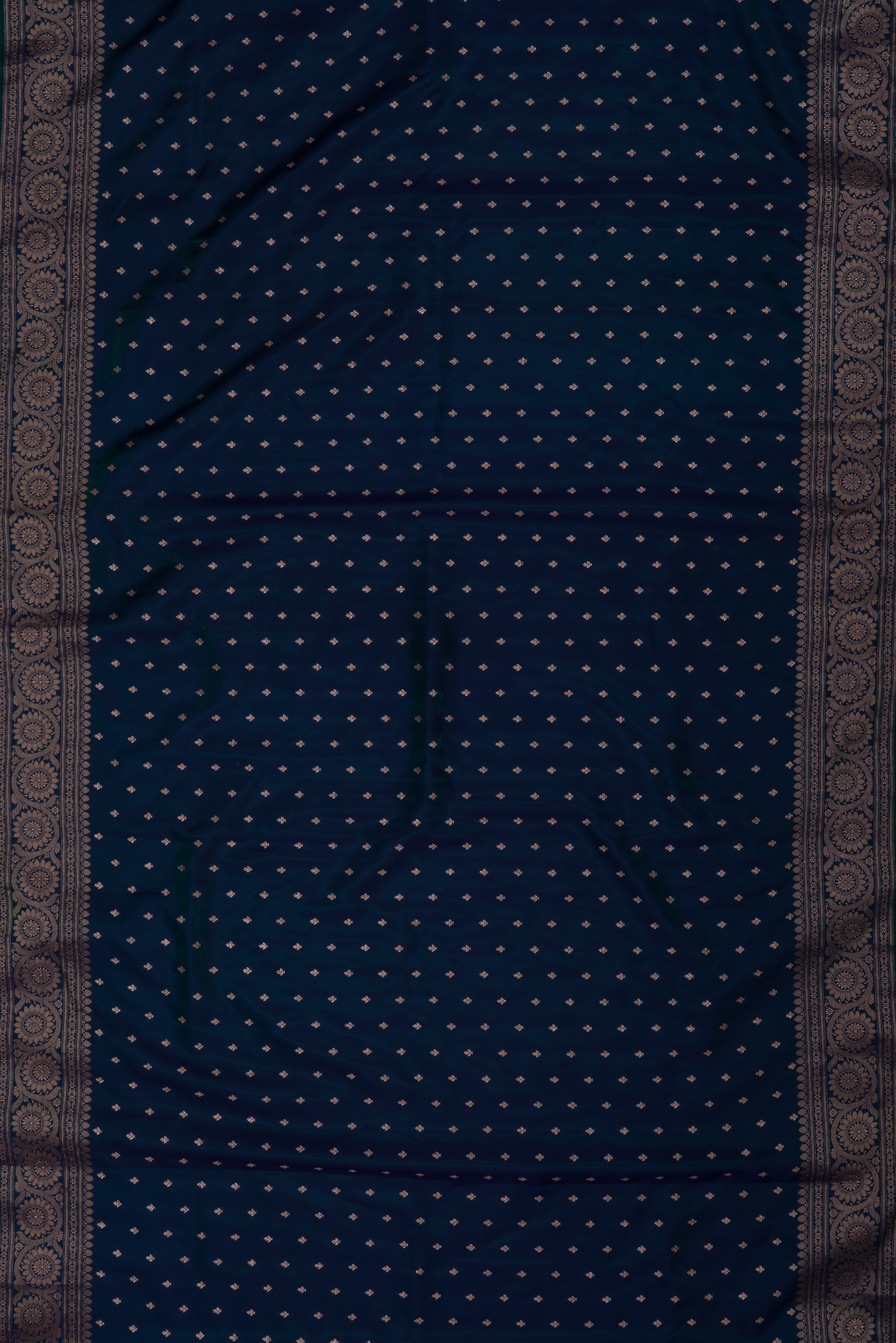 Royal Blue Soft Silk Banarasi Saree with Statement Floral Pallu