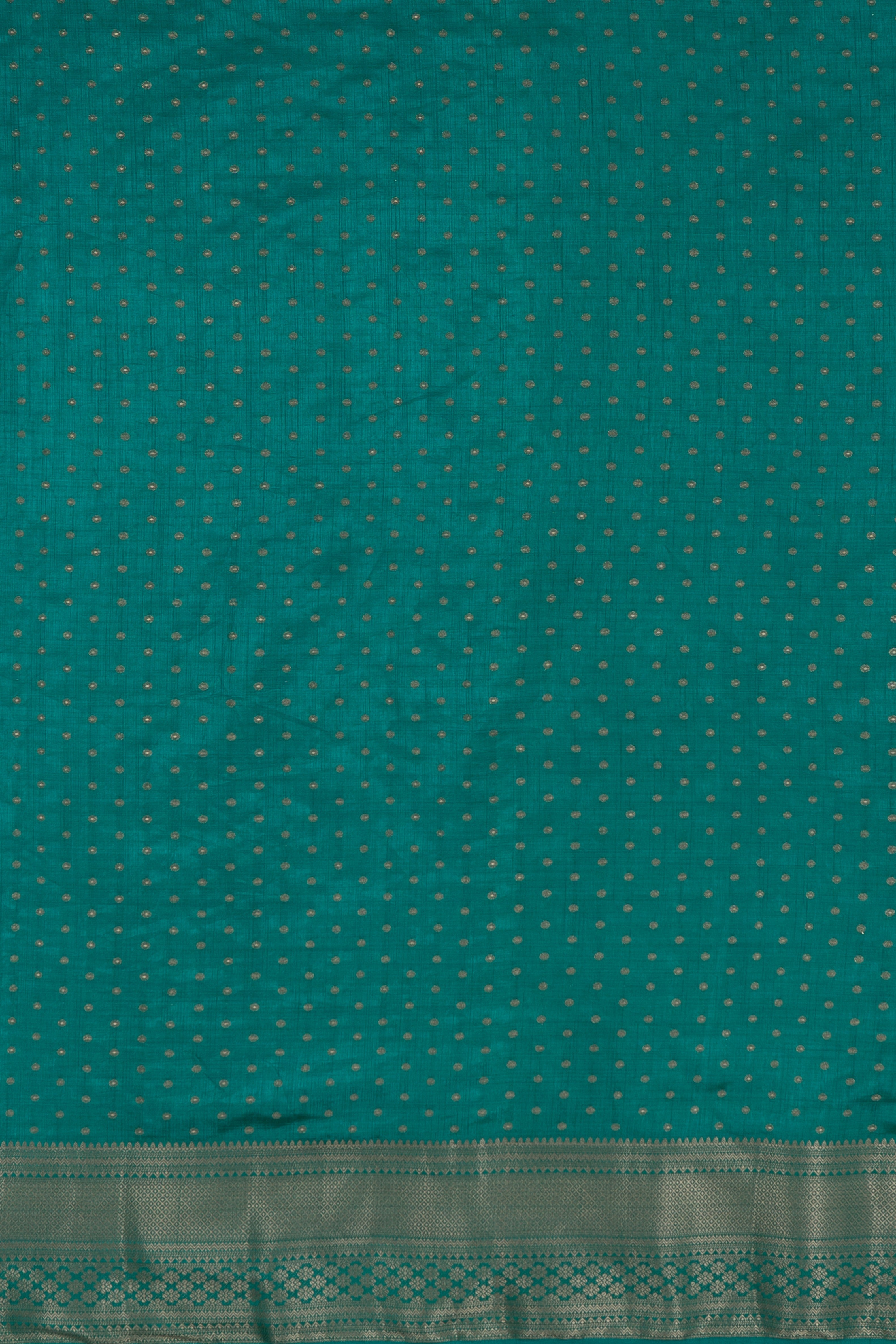 Sea Green Tussar Silk Banarasi Saree with heavy Gold Zari border