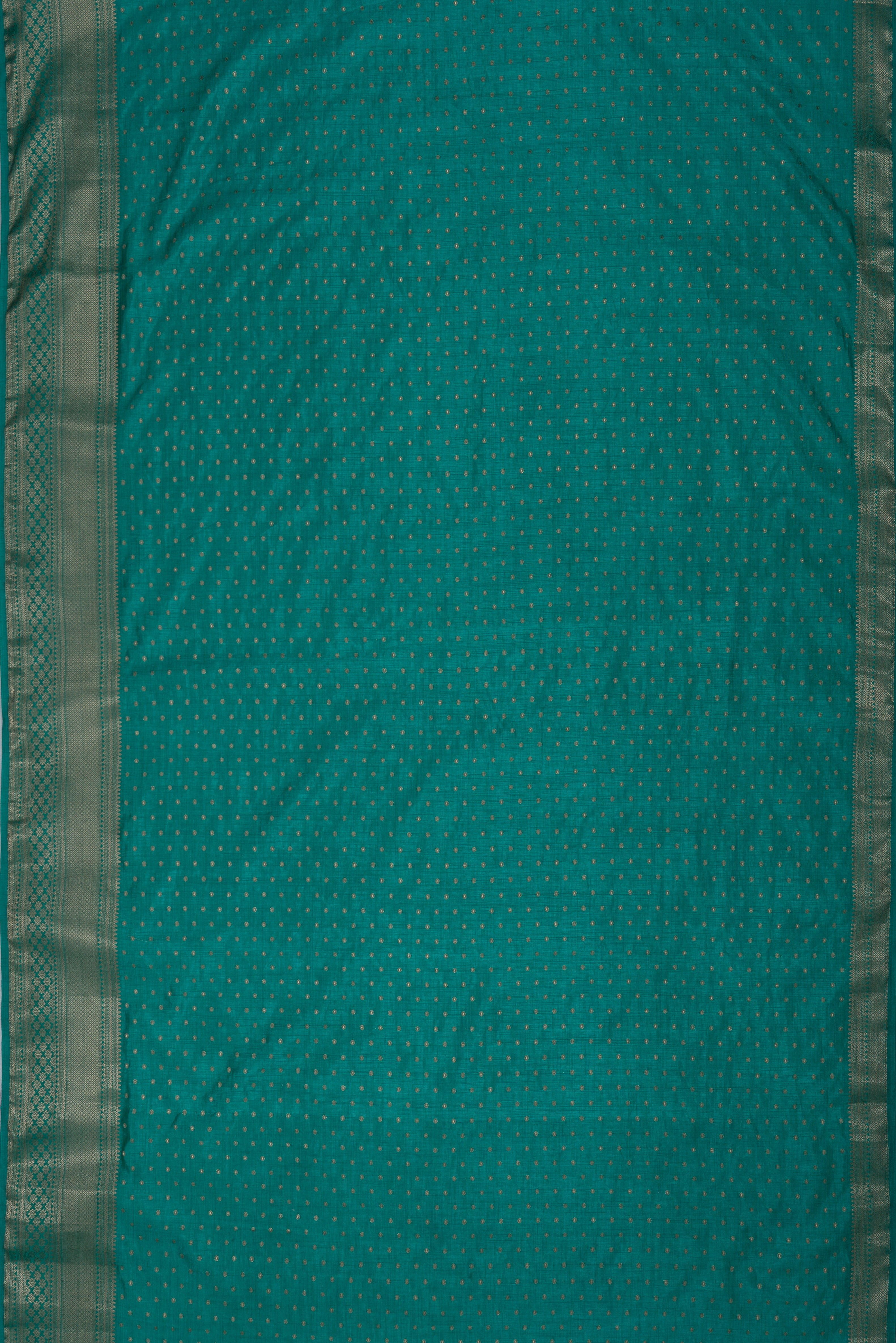 Sea Green Tussar Silk Banarasi Saree with heavy Gold Zari border