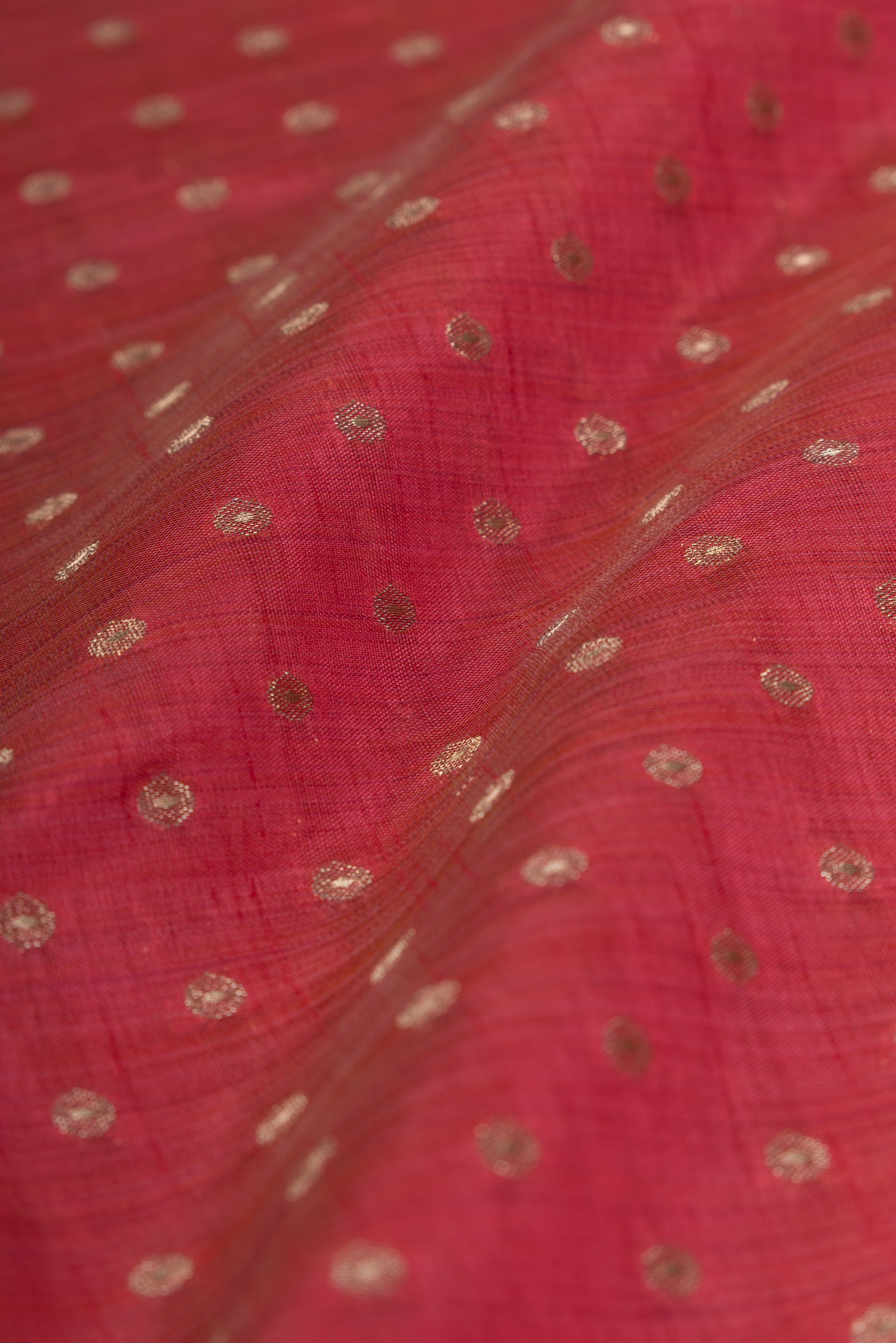 Rose Tussar Silk Banarasi Saree with heavy Gold Zari border