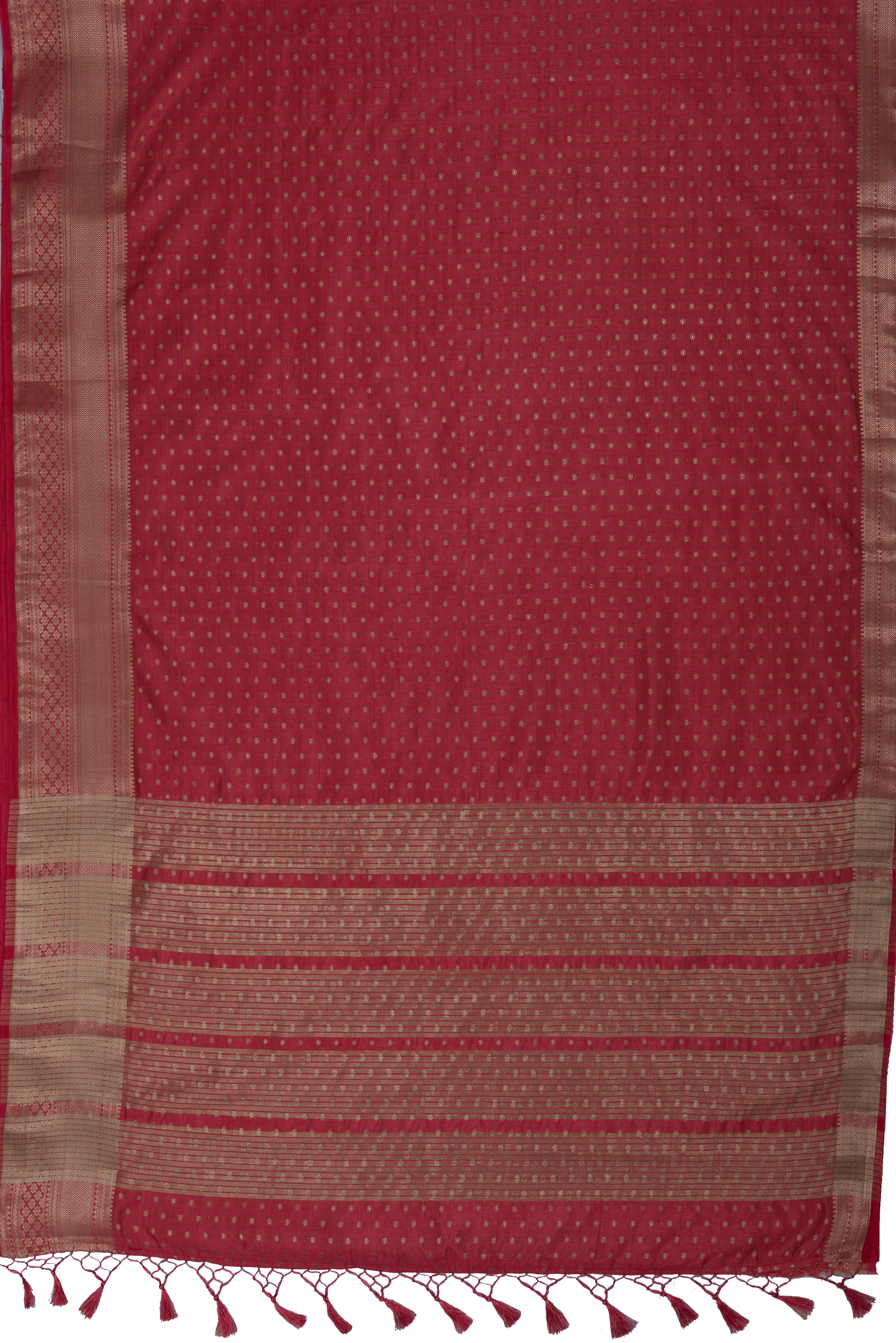 Rose Tussar Silk Banarasi Saree with heavy Gold Zari border