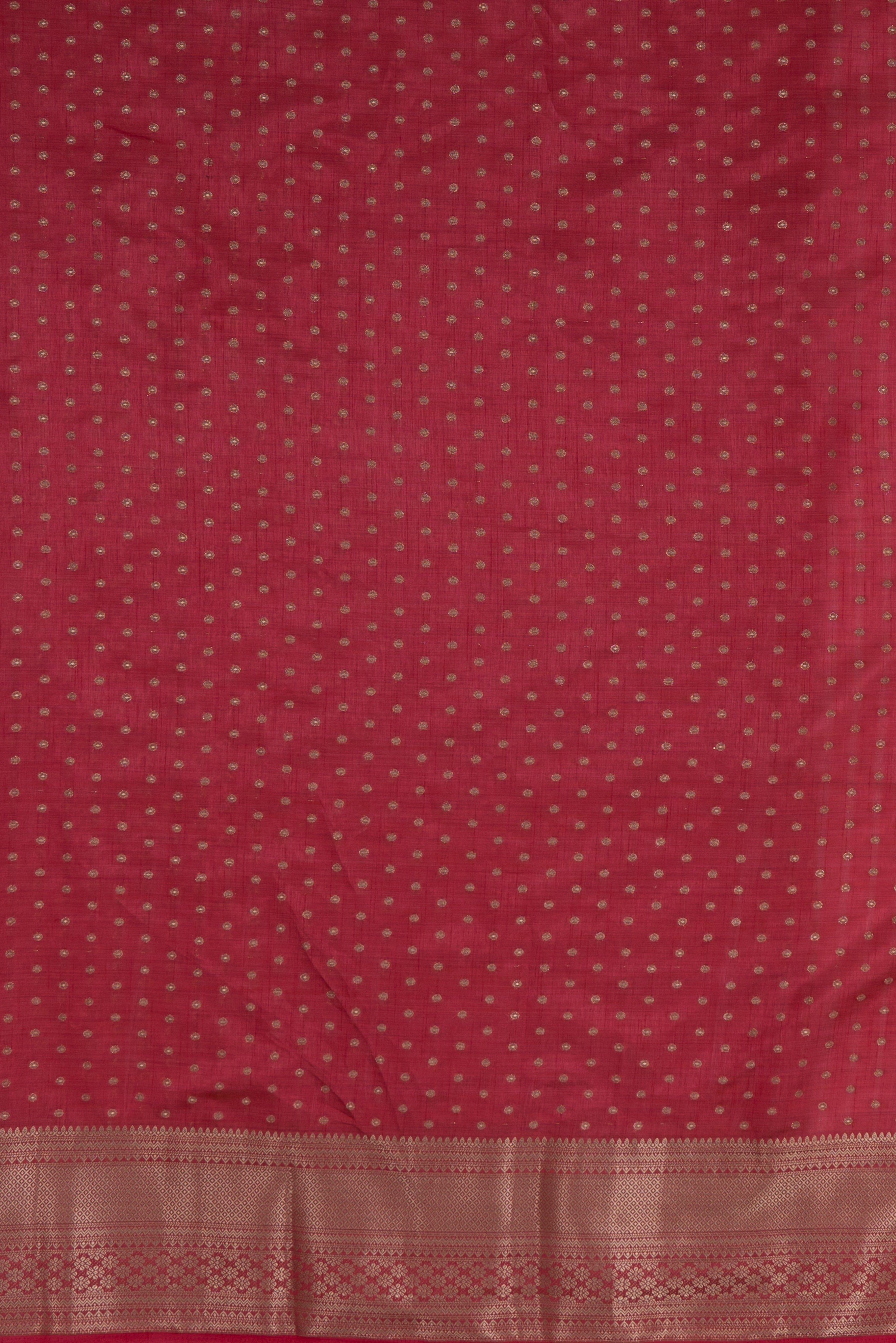 Rose Tussar Silk Banarasi Saree with heavy Gold Zari border