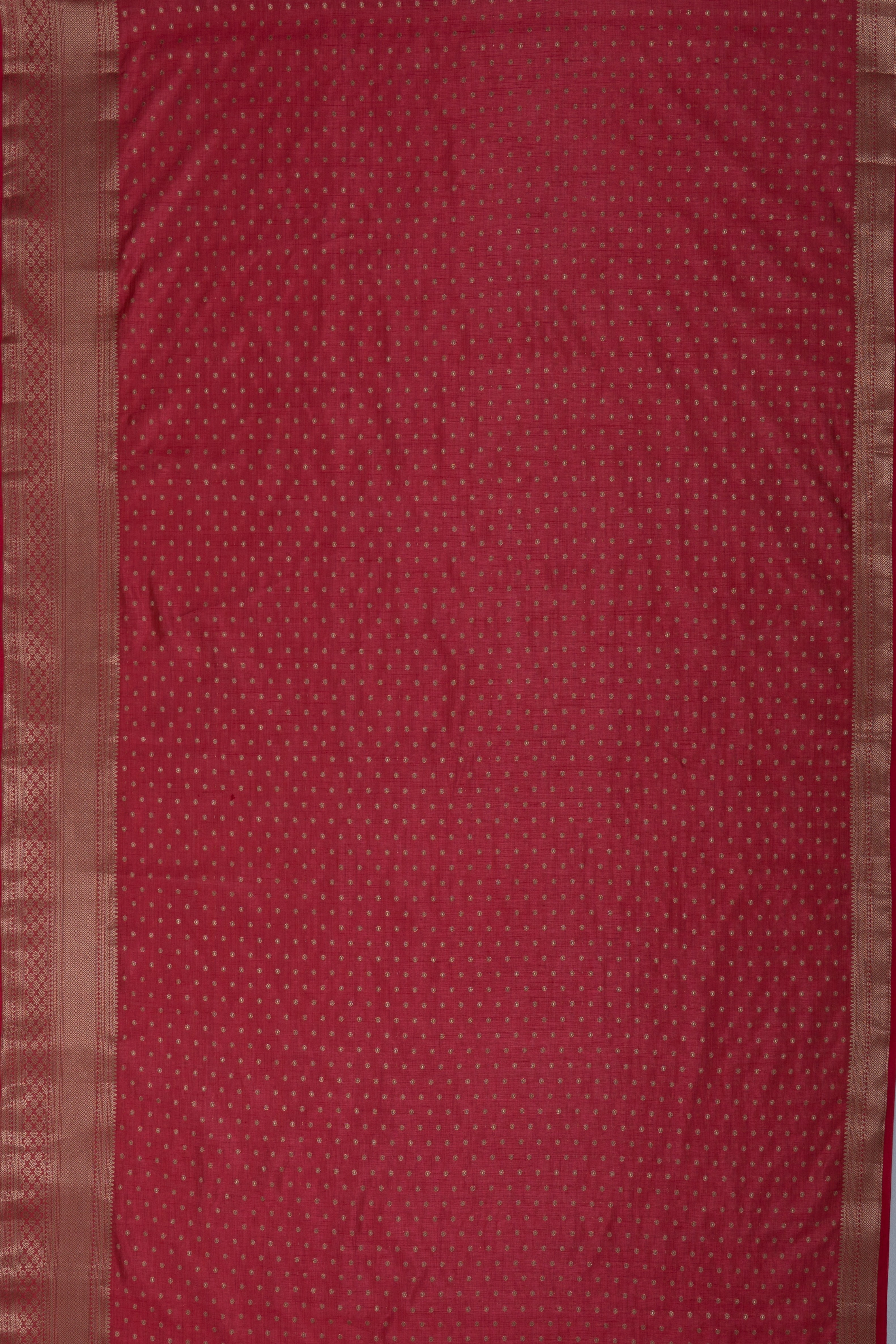 Rose Tussar Silk Banarasi Saree with heavy Gold Zari border
