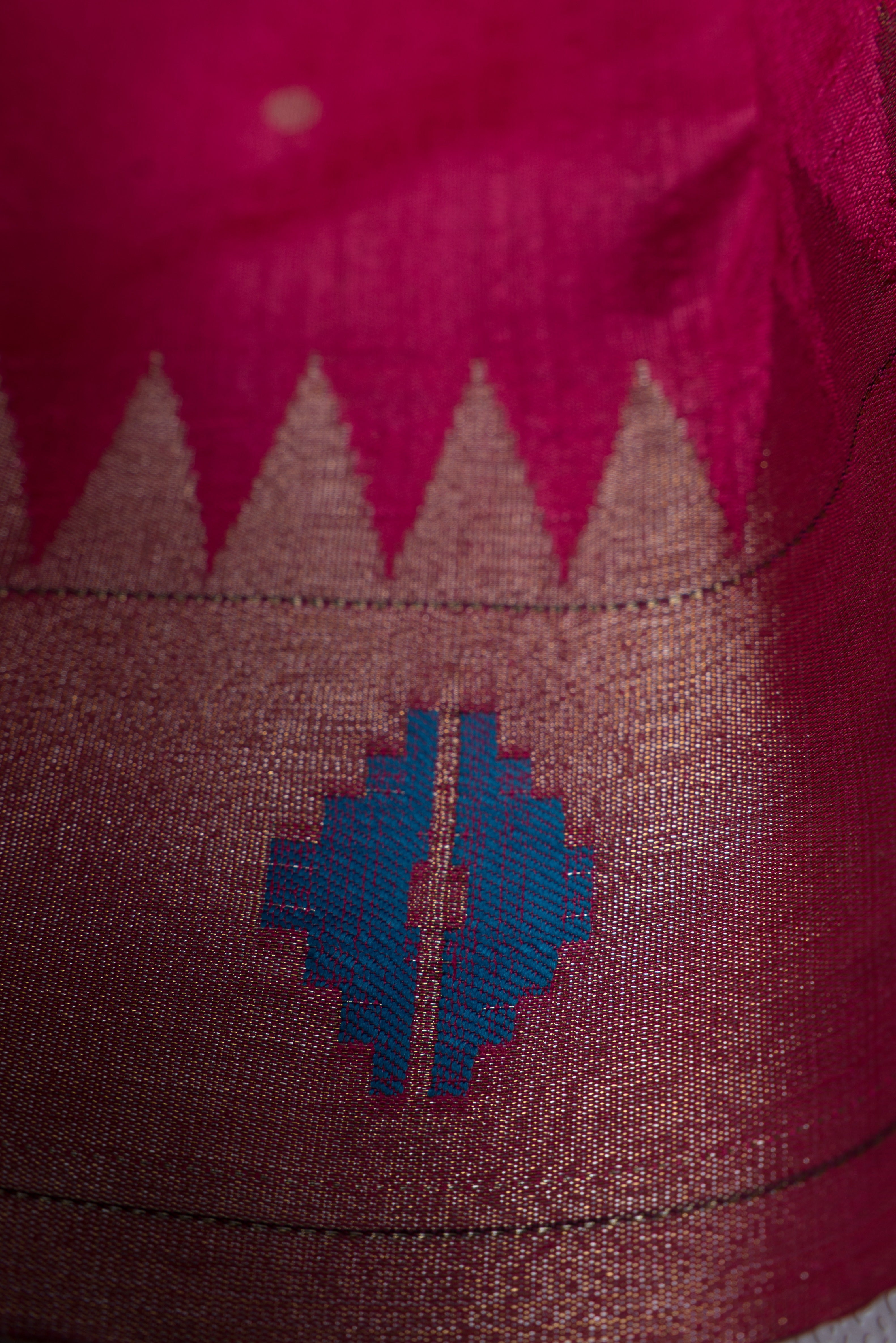 Rani Pink Tussar Silk Paithani with Meena Pallu and Tissue blouse