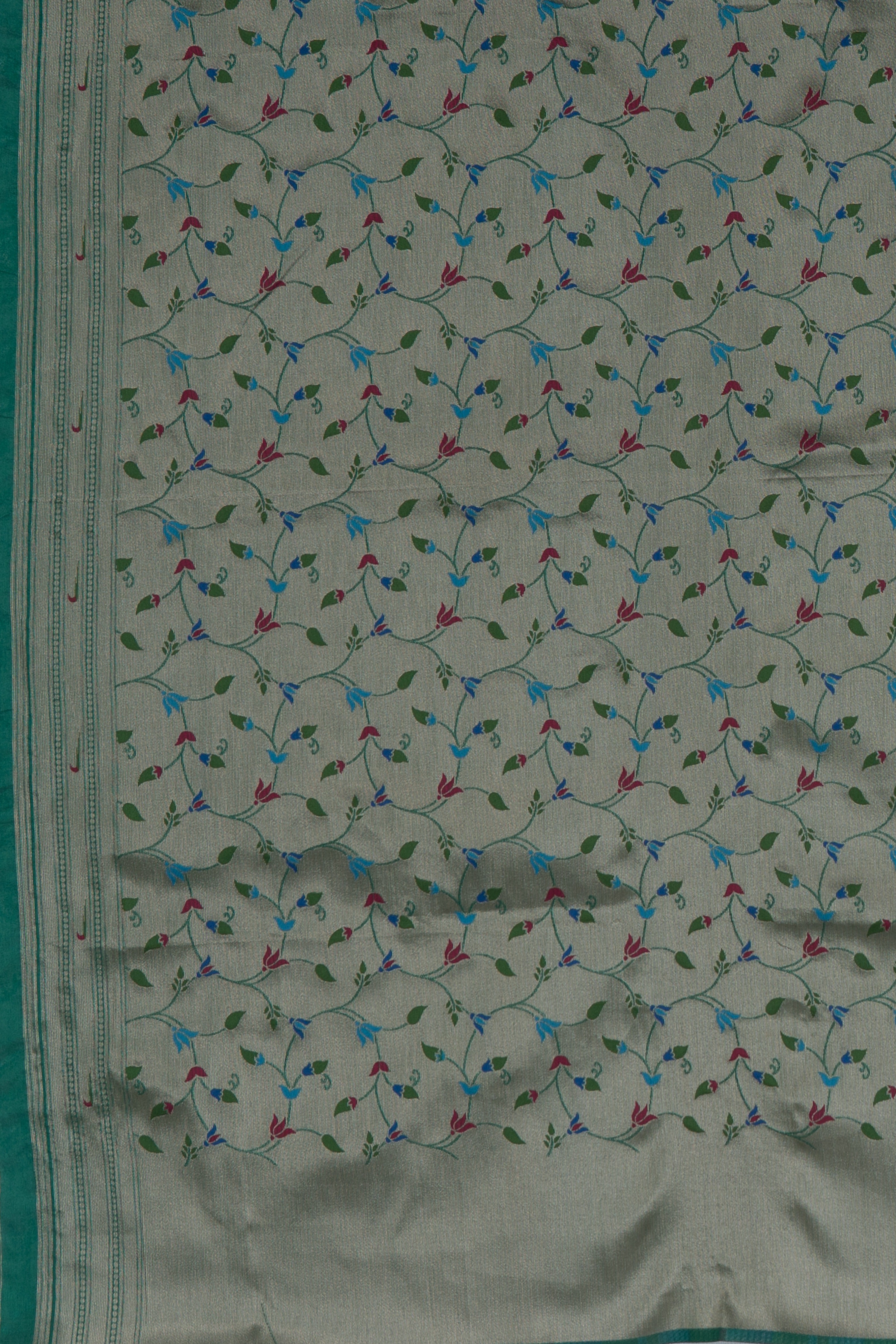 Panna Green Tussar Silk Paithani Saree with Munya border and Resham Zari