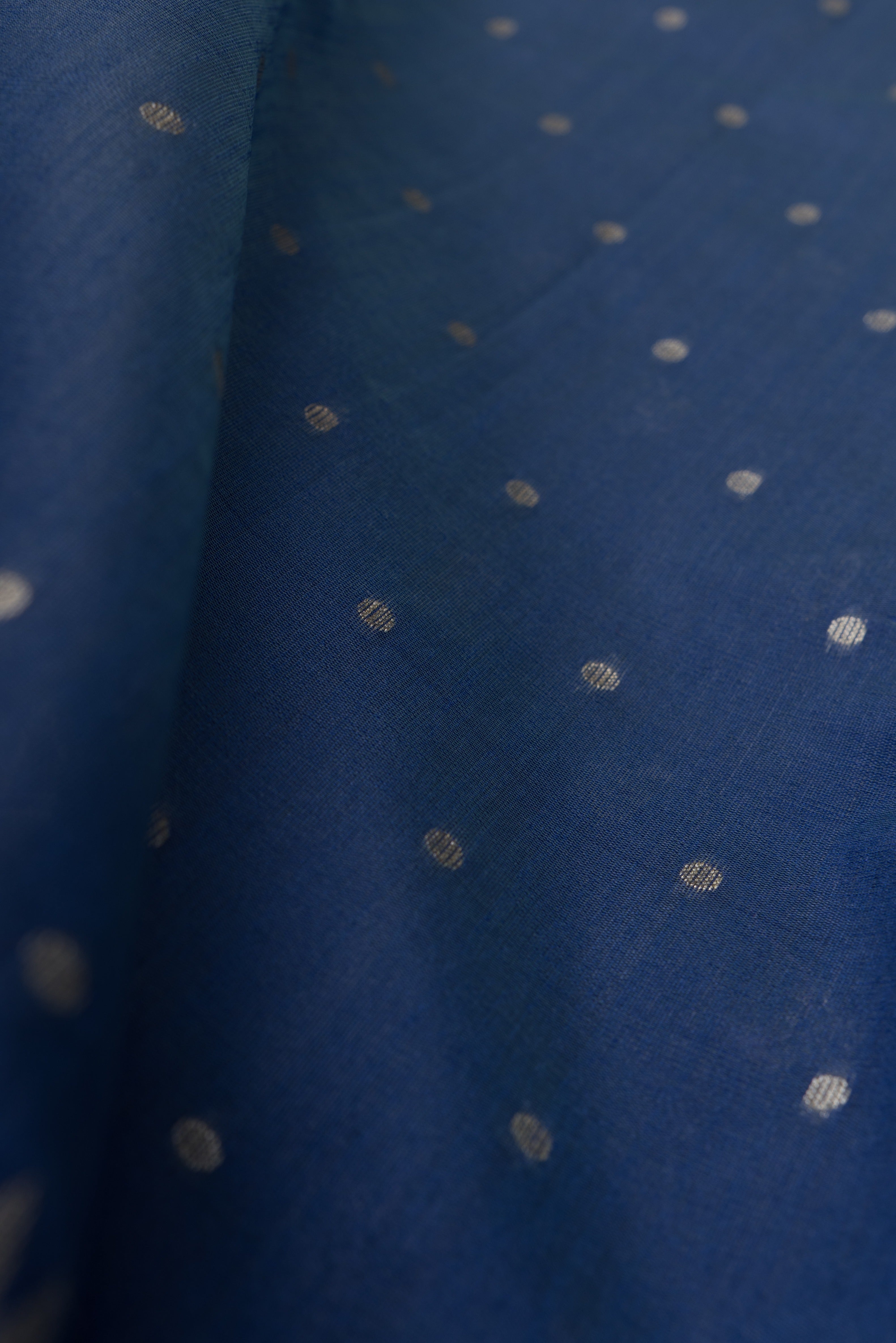 Indigo Blue Tussar Silk Munya Paithani with Silver Zari Irkal and Bangdi Mor Pallu