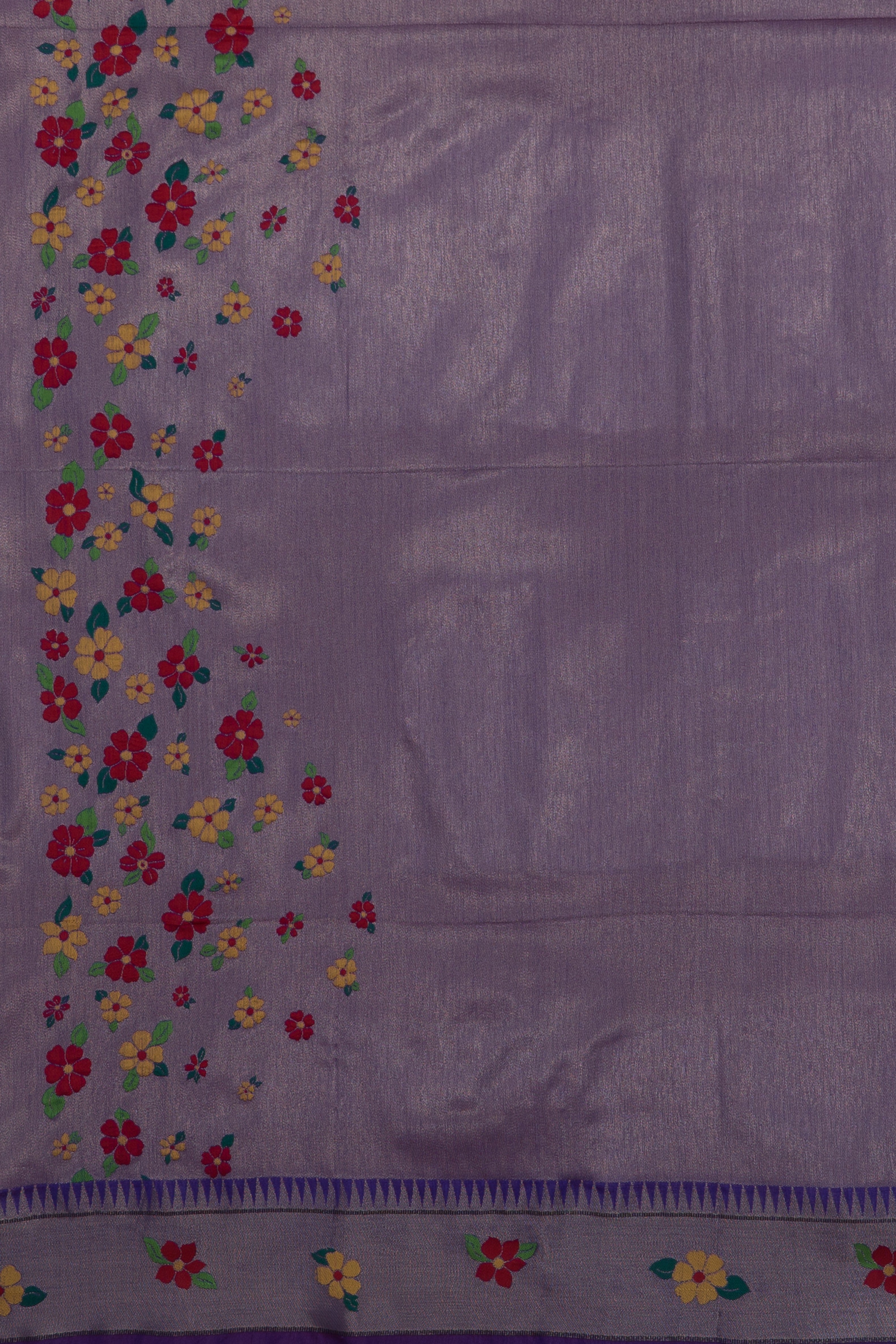 Royal Purple Tussar Silk Paithani with Designer Tissue blouse and Parrot Pallu