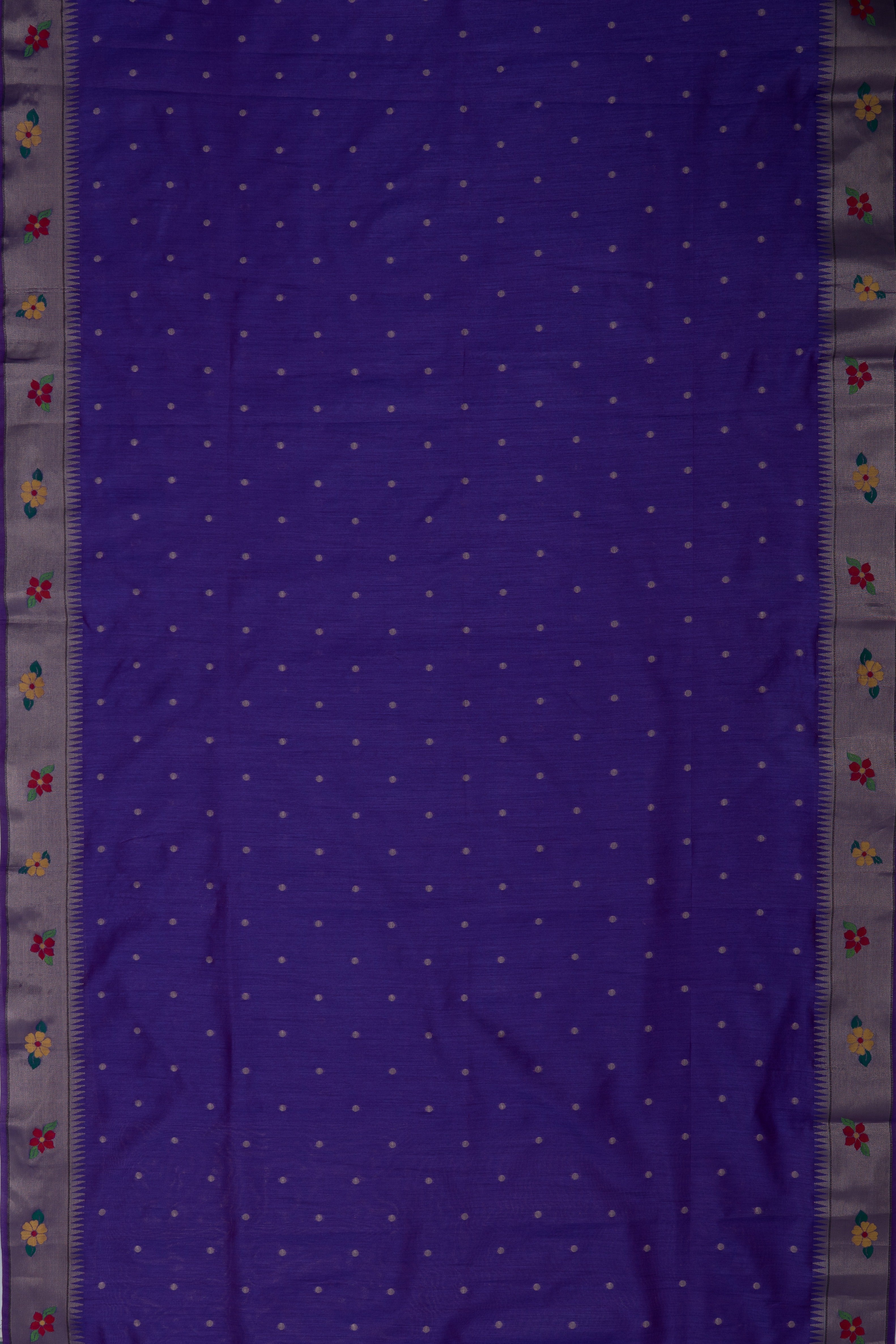 Royal Purple Tussar Silk Paithani with Designer Tissue blouse and Parrot Pallu