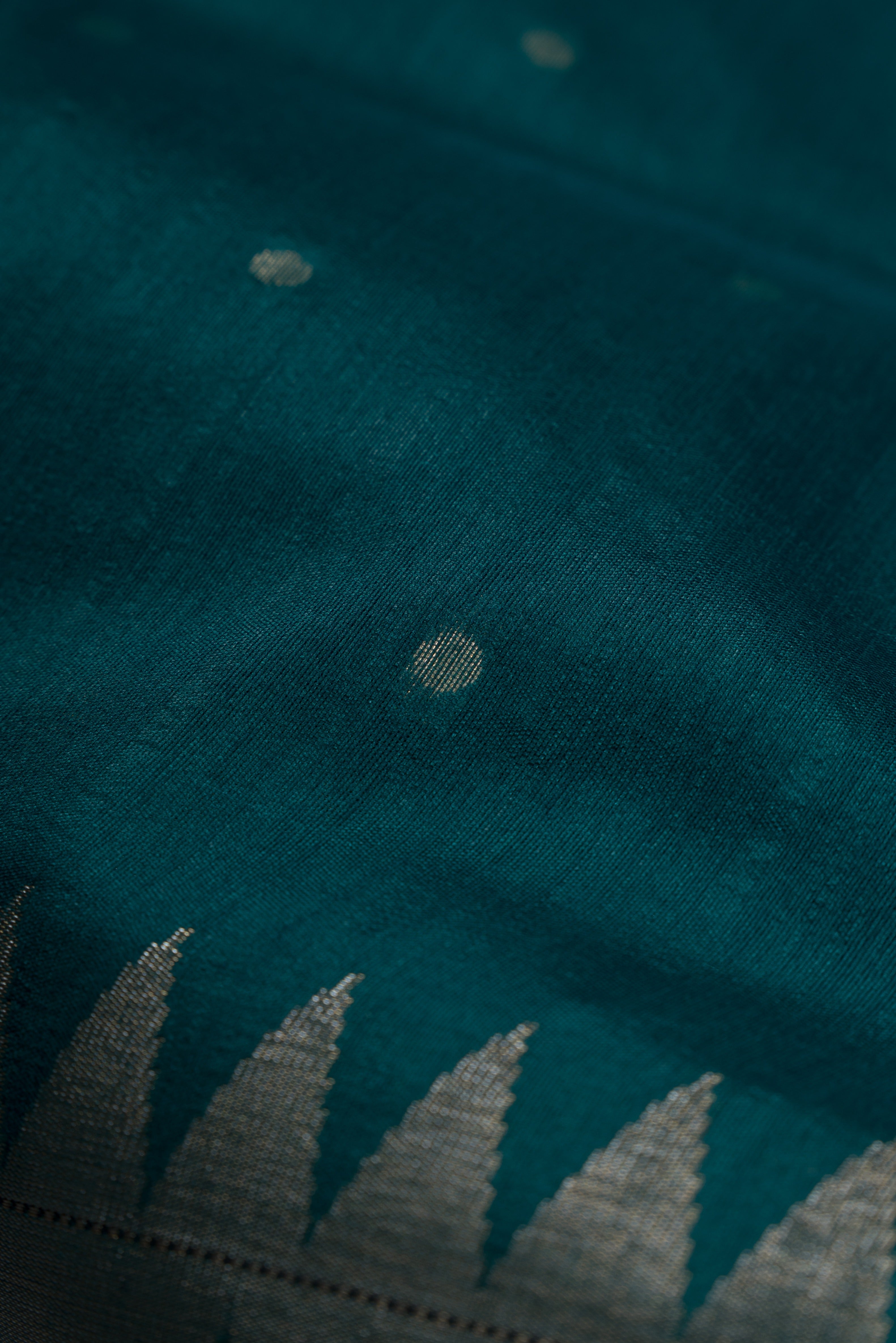 Rama Green Tussar Silk Paithani with Designer Tissue blouse and Parrot Pallu