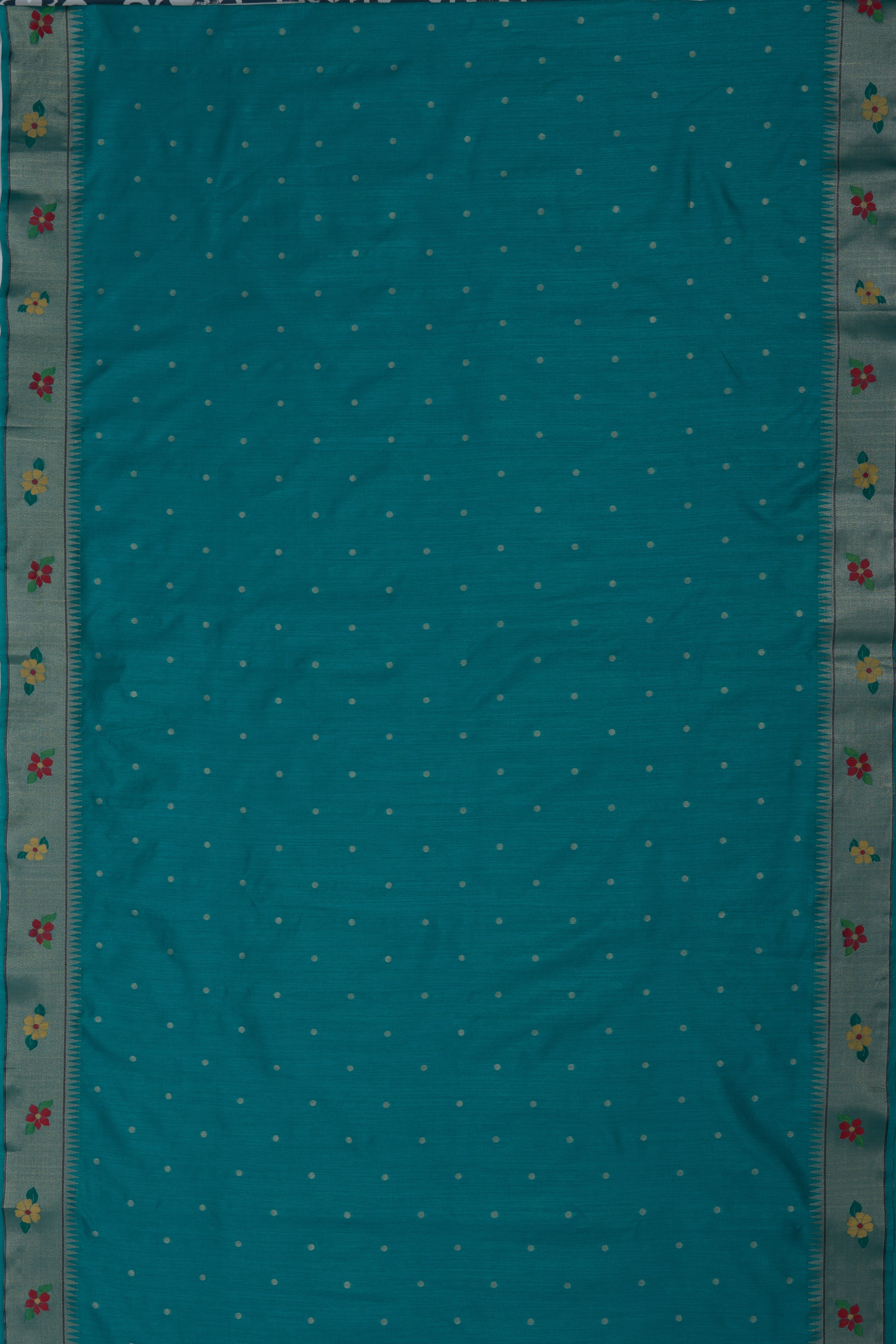 Rama Green Tussar Silk Paithani with Designer Tissue blouse and Parrot Pallu