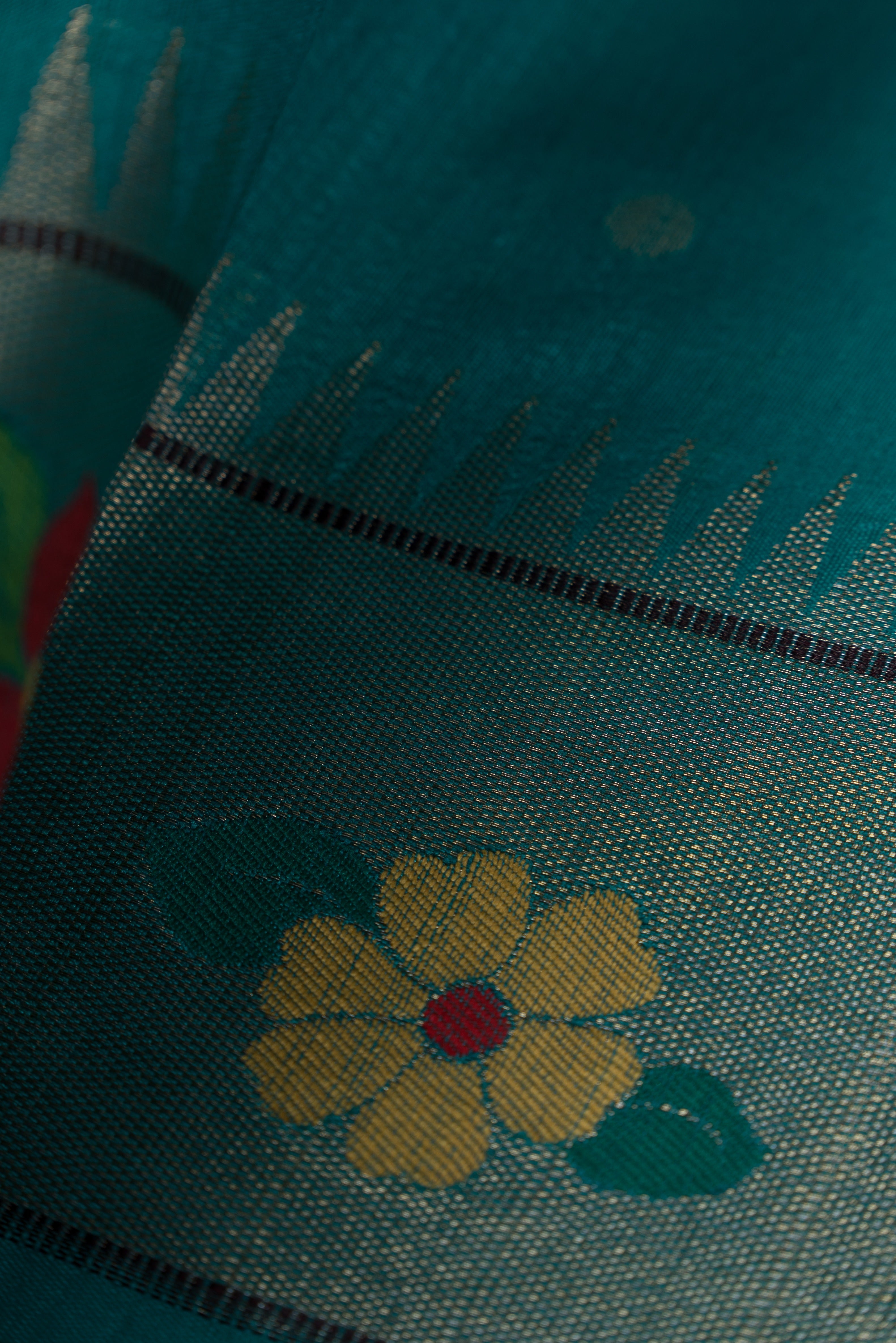 Rama Green Tussar Silk Paithani with Designer Tissue blouse and Parrot Pallu