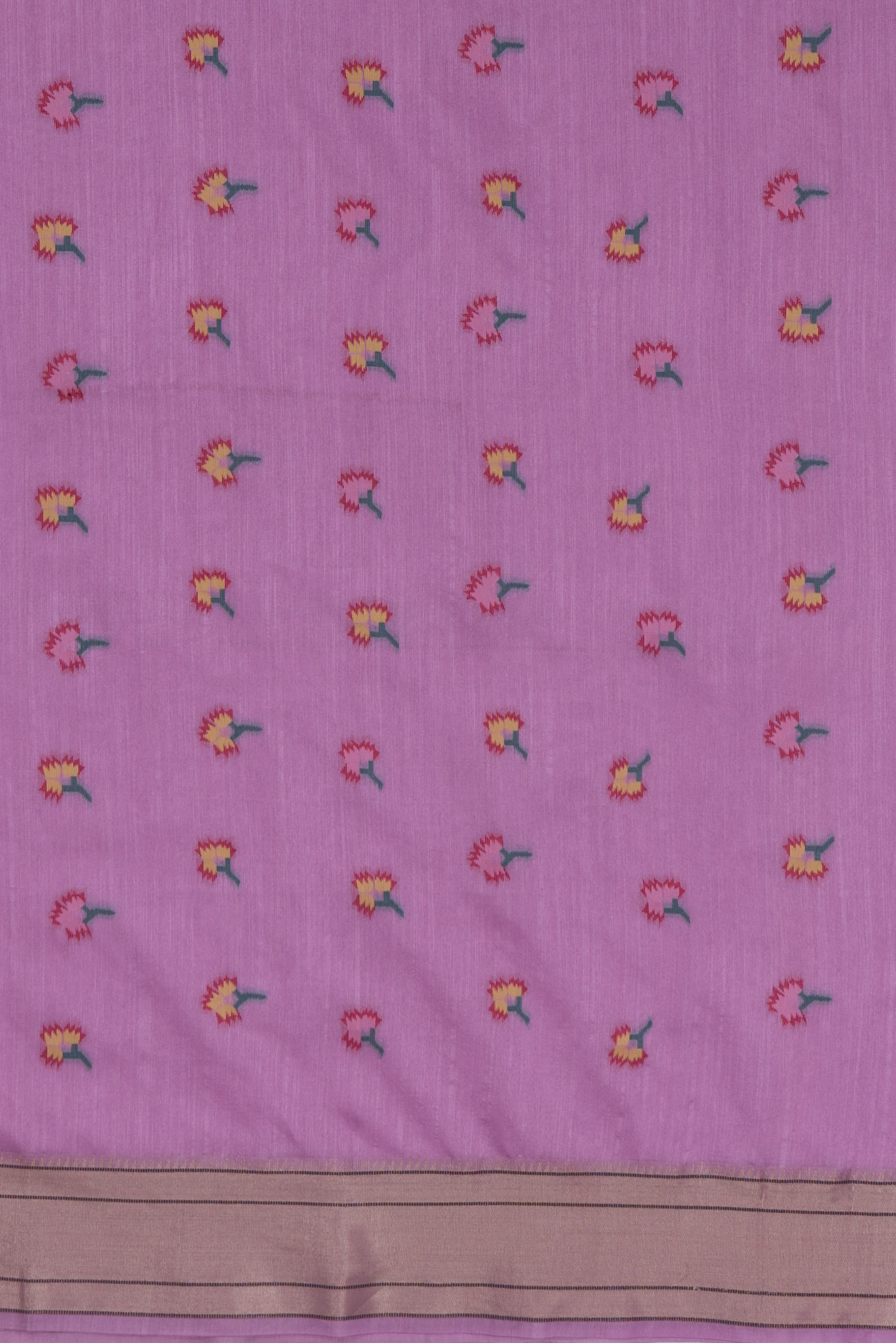 Baby Pink Tussar Silk Paithani Saree with Asawali border and Resham butti blouse