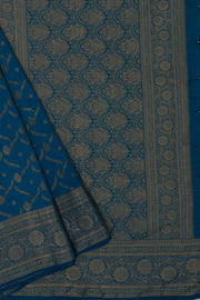 Morpankh Blue Katan Silk Saree with Jaal Zariwork
