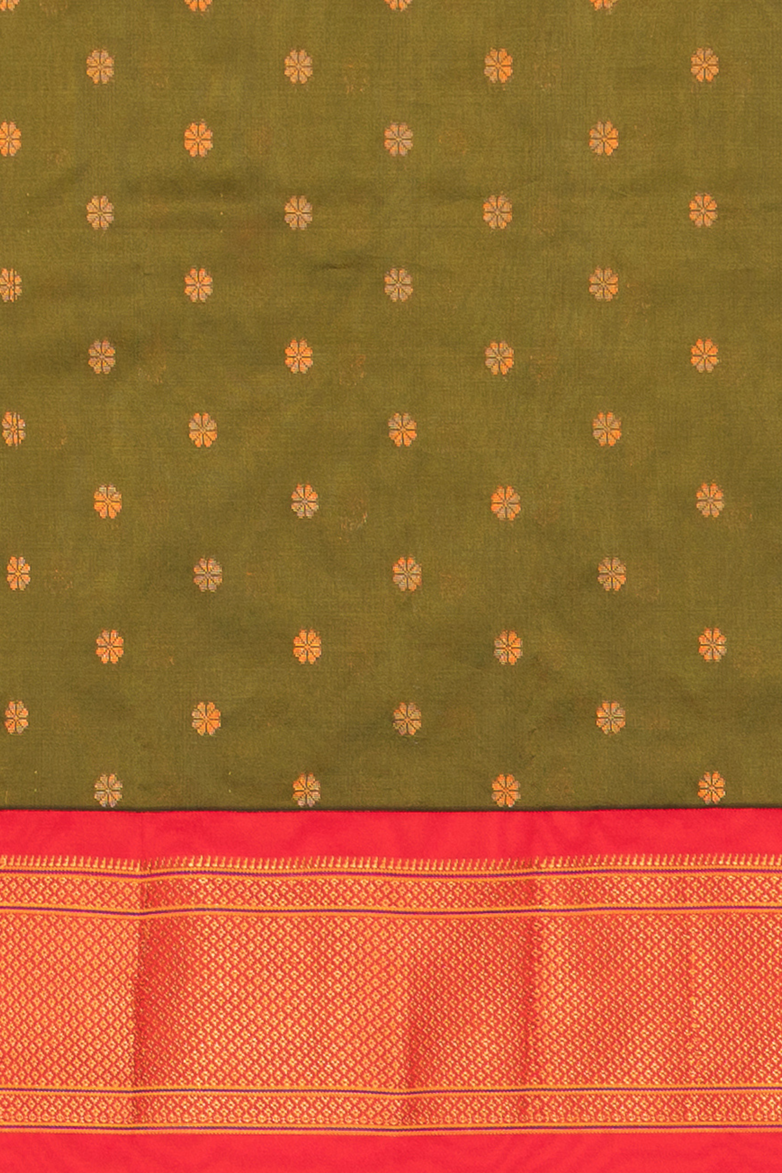 Mehndi Green Apurva Silk Paithani Saree with Karnaphulli Butti