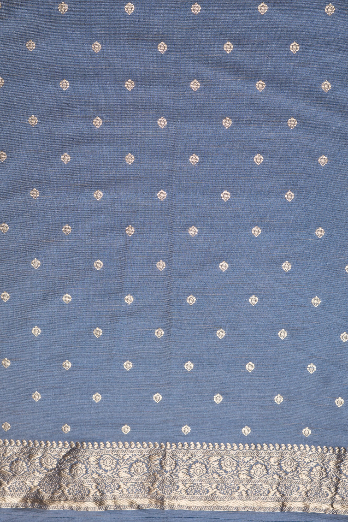 Steel Blue Silk Linen Saree