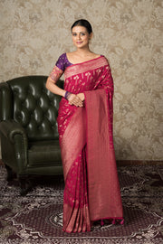 Rani Pink Georgette Banarasi Saree