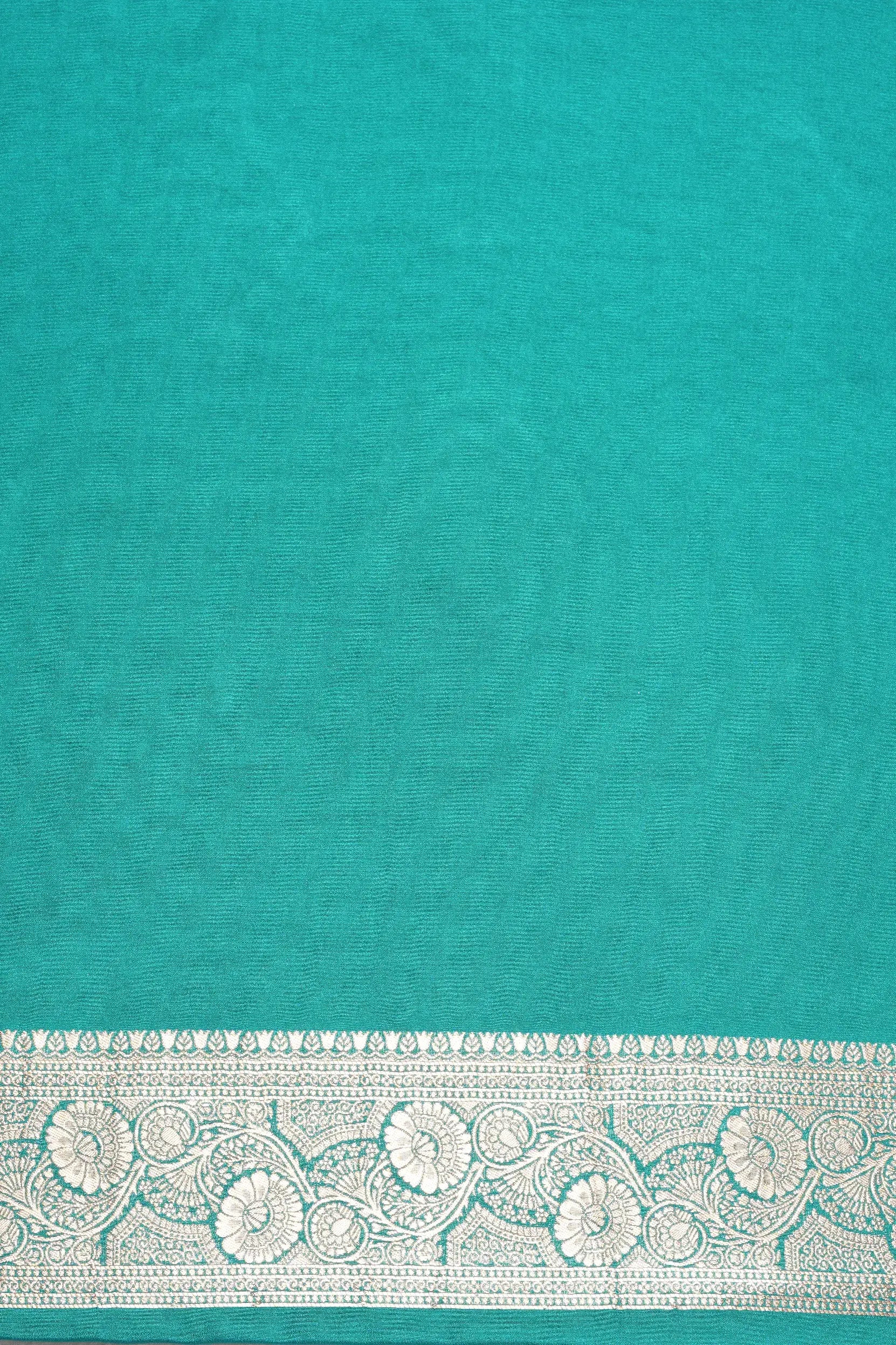 Sea Green Georgette Banarasi Saree