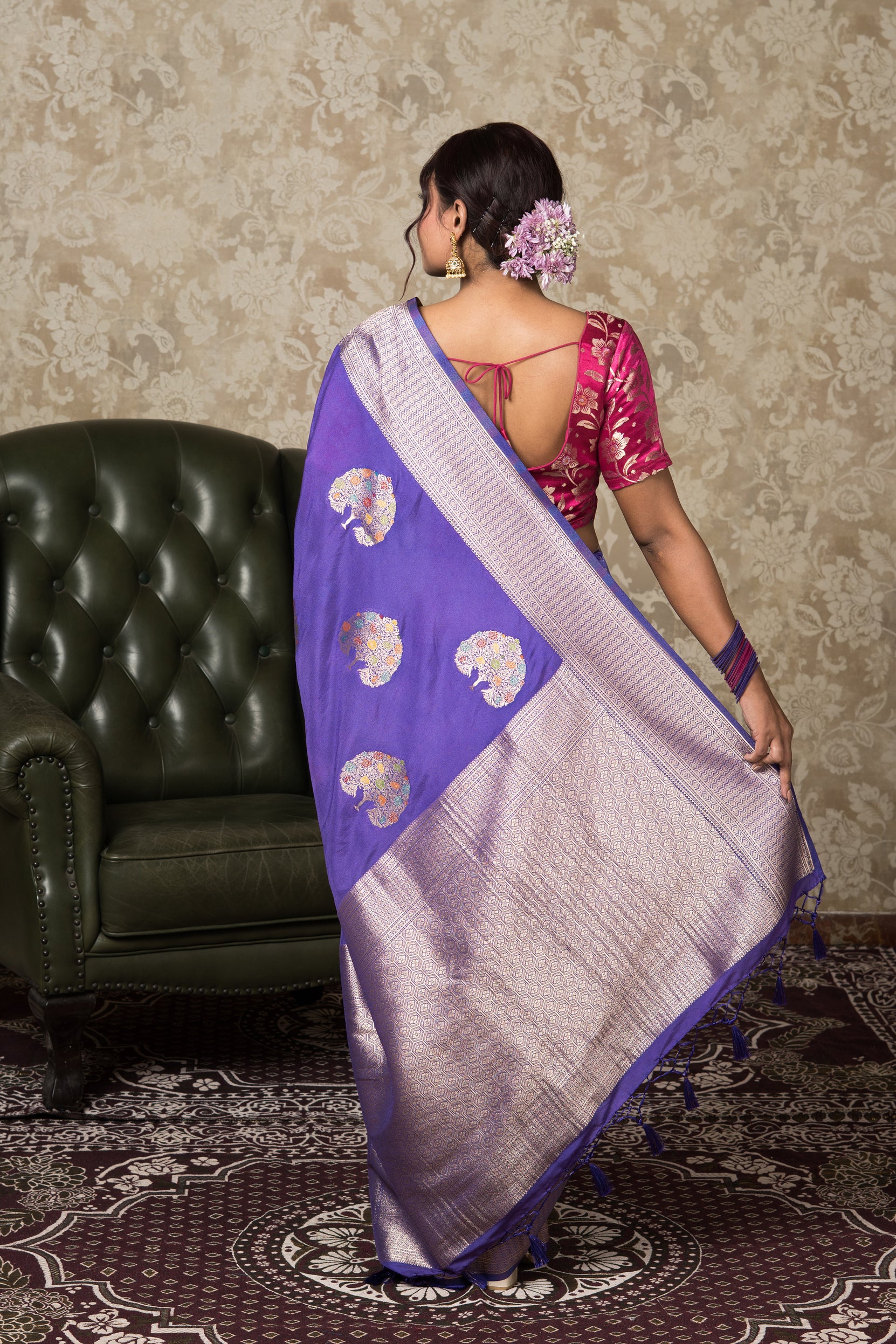 Purple Georgette Banarasi Saree