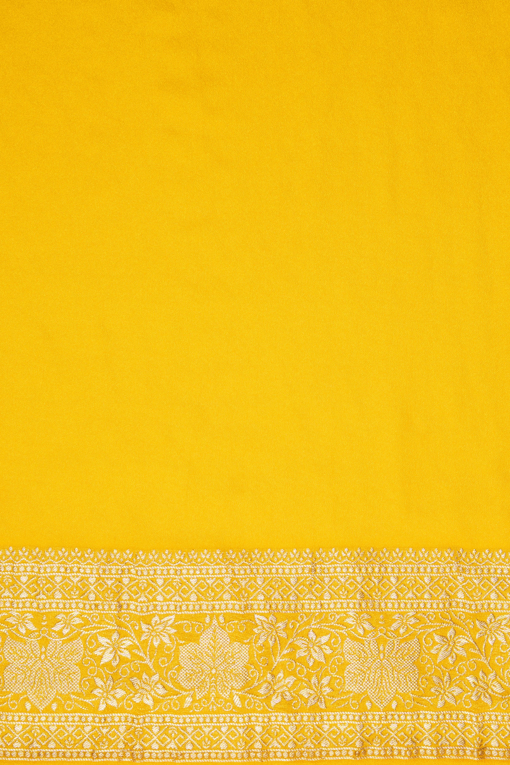 Mustard Yellow Georgette Banarasi Saree