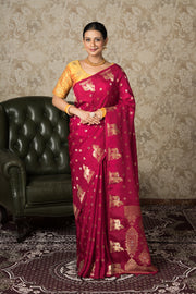 Rani Pink Katan Silk Banarasi Saree