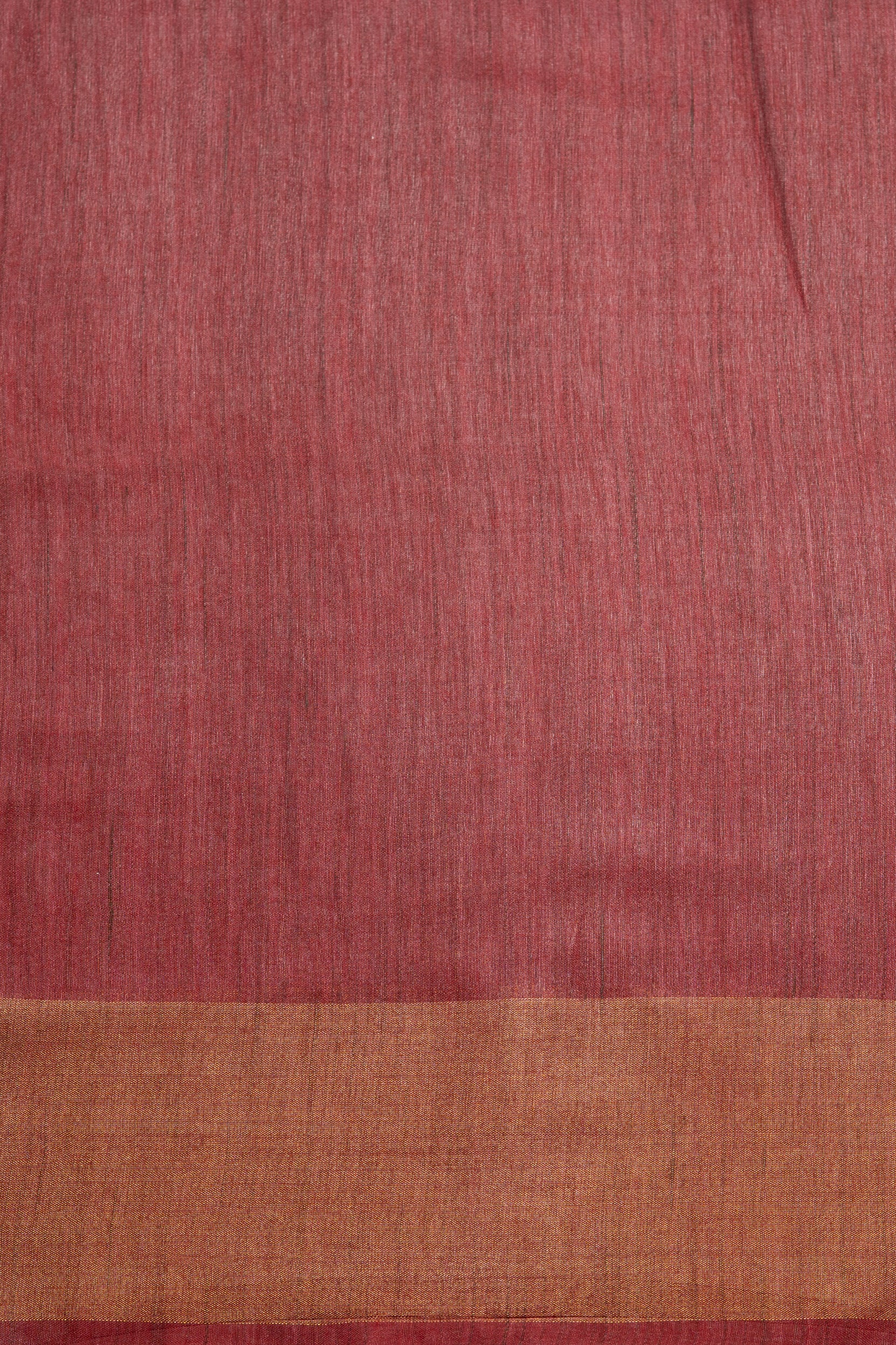 Rust Tussar Silk Saree with Batik Print