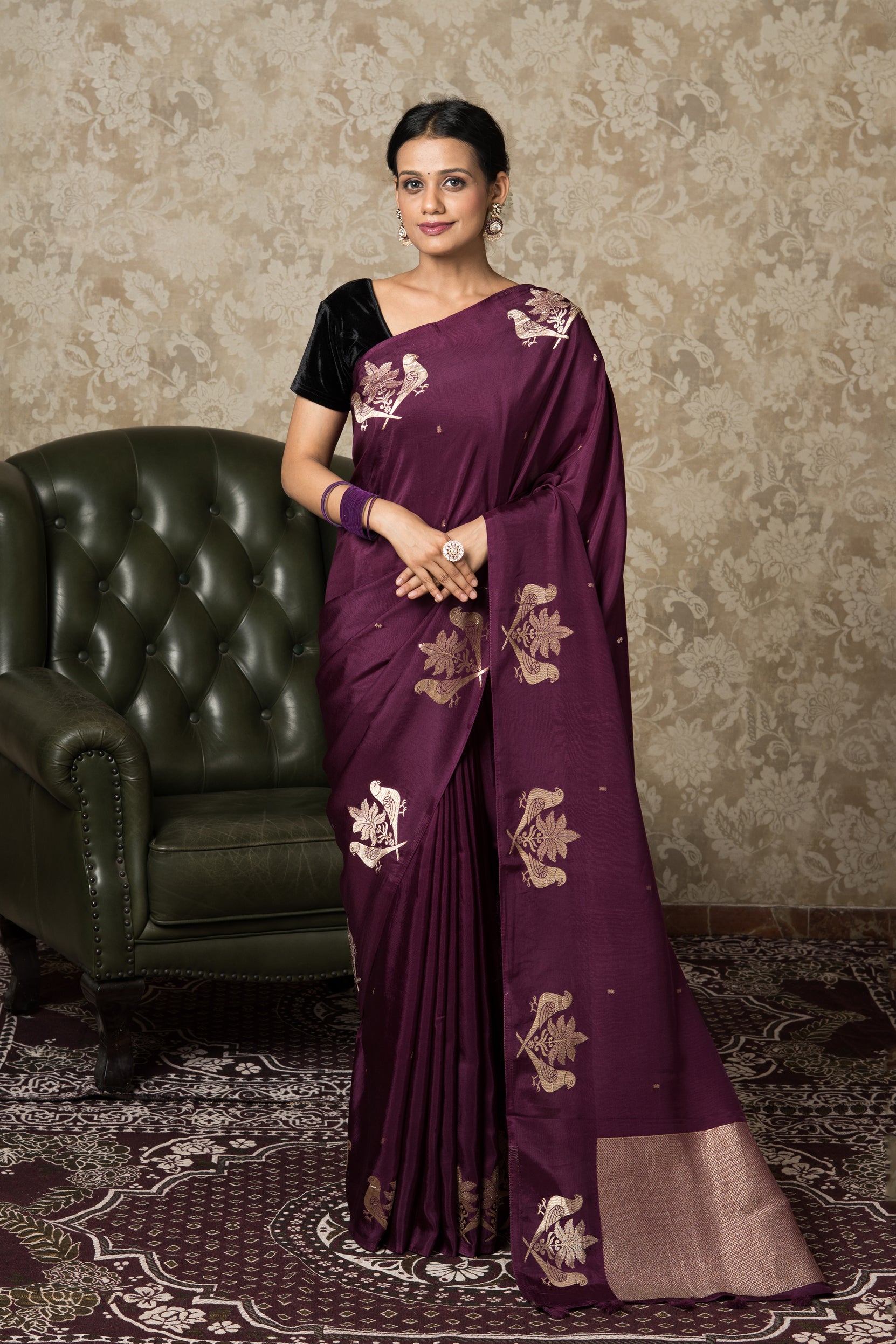 Jamuni Purple Dola Silk Saree