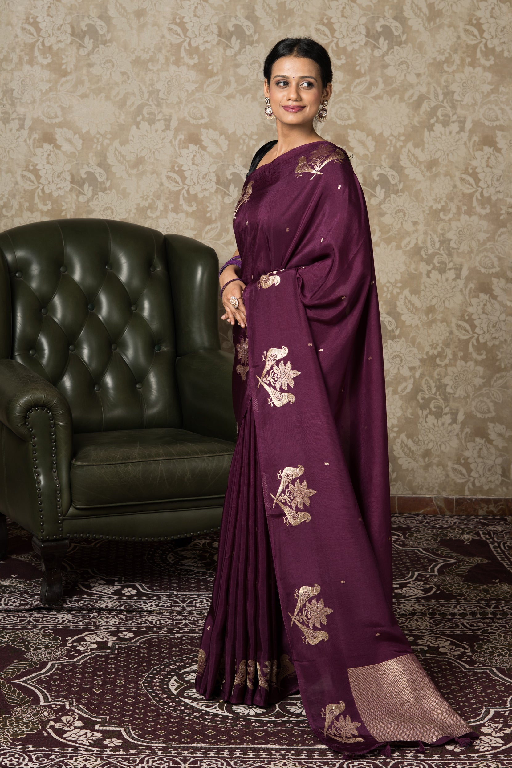 Jamuni Purple Dola Silk Saree