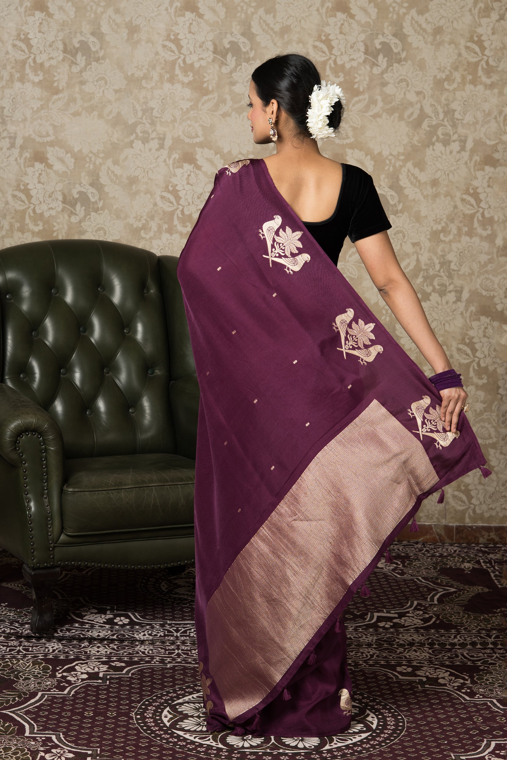 Jamuni Purple Dola Silk Saree