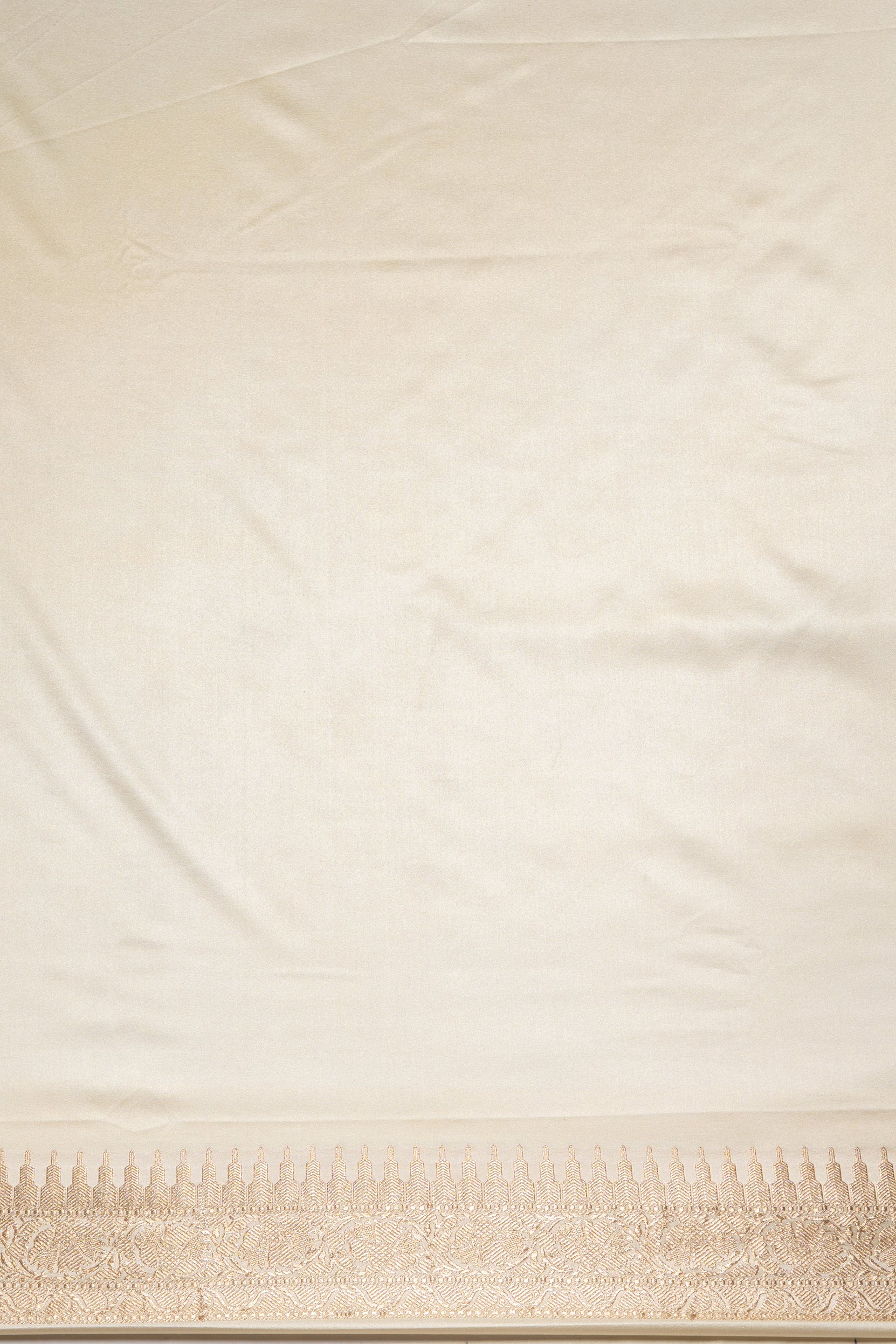 Pearl White Katan Silk Banarasi Saree