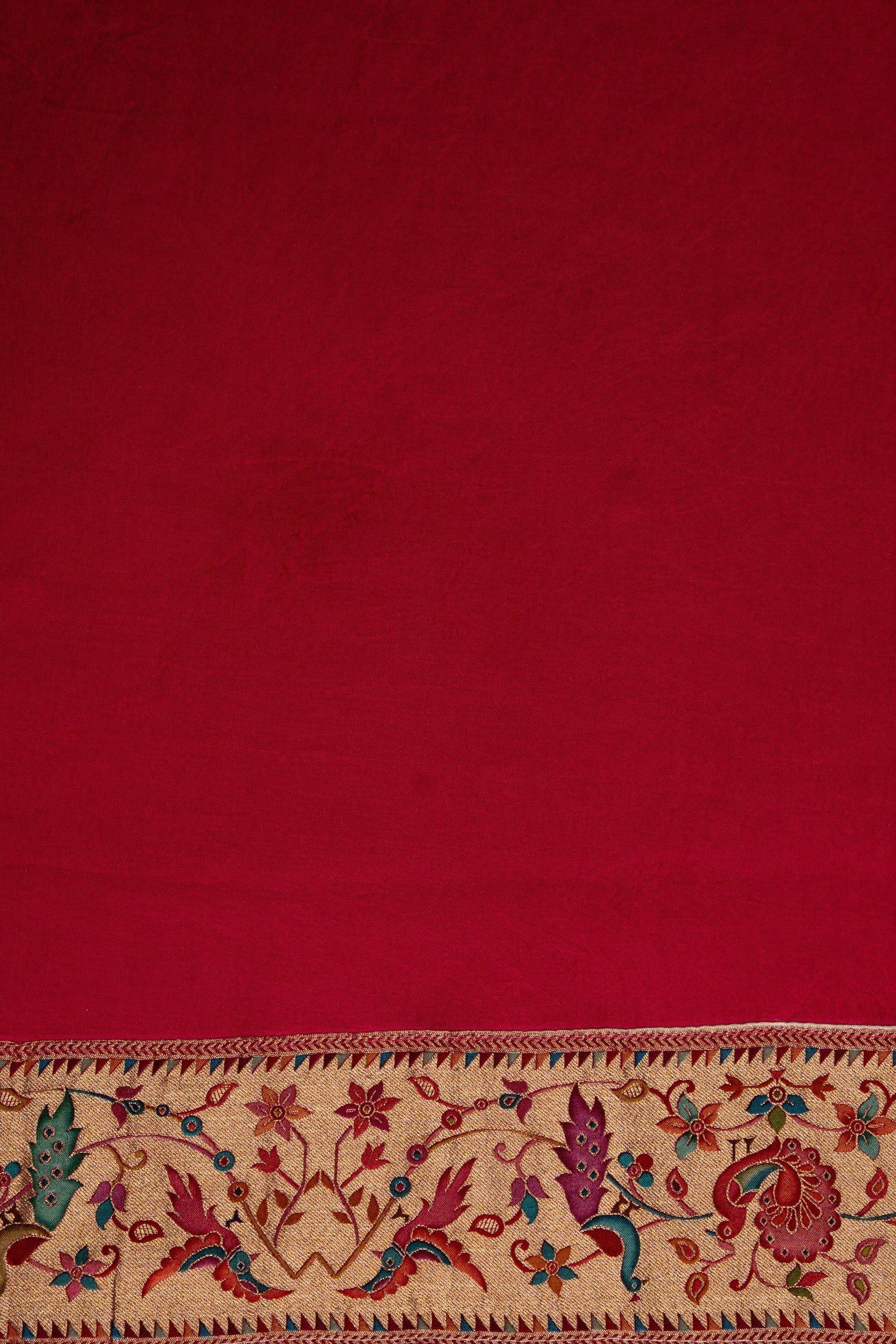 Cream Katan Silk Pashmina Saree