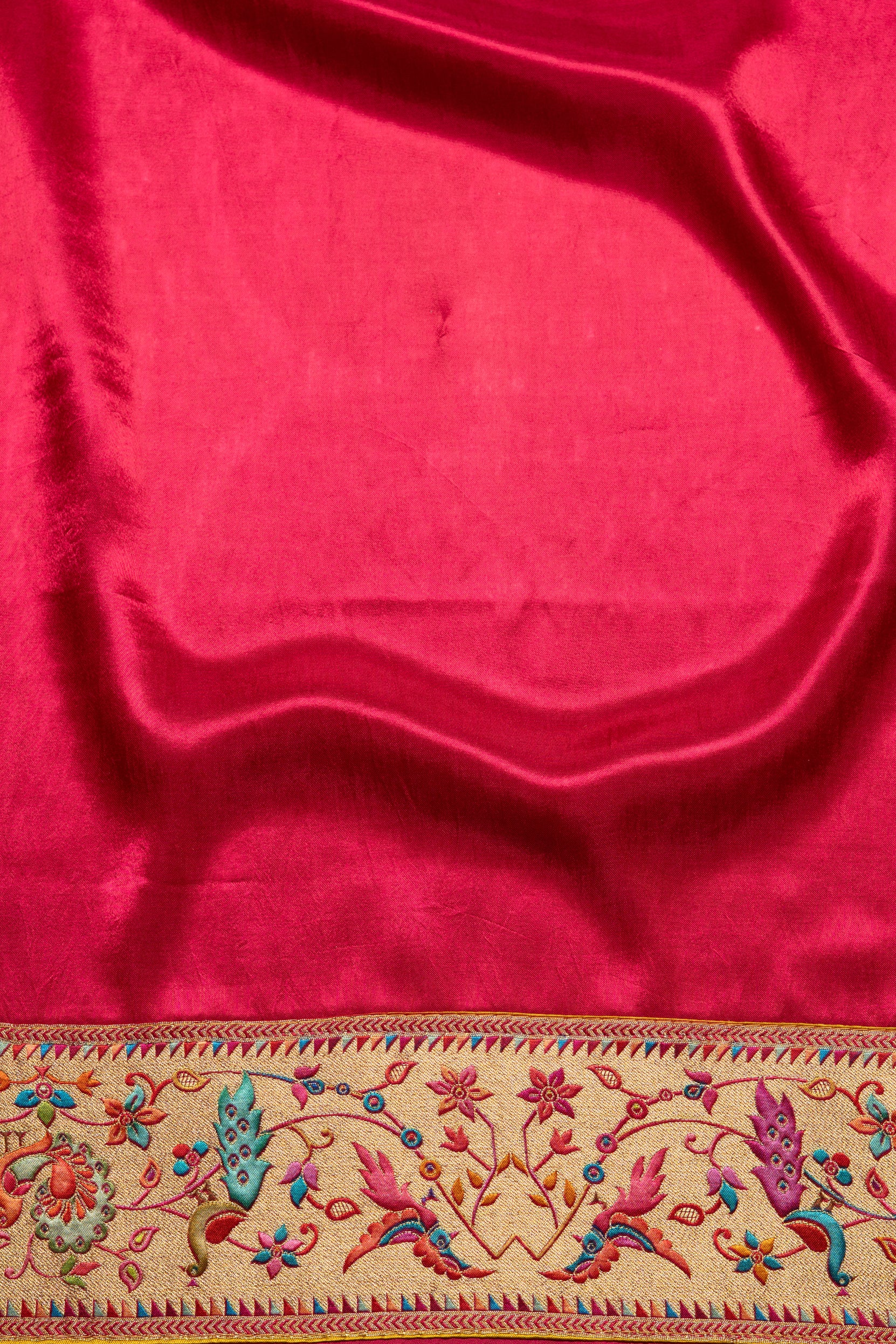 Gold Katan Silk Pashmina Saree