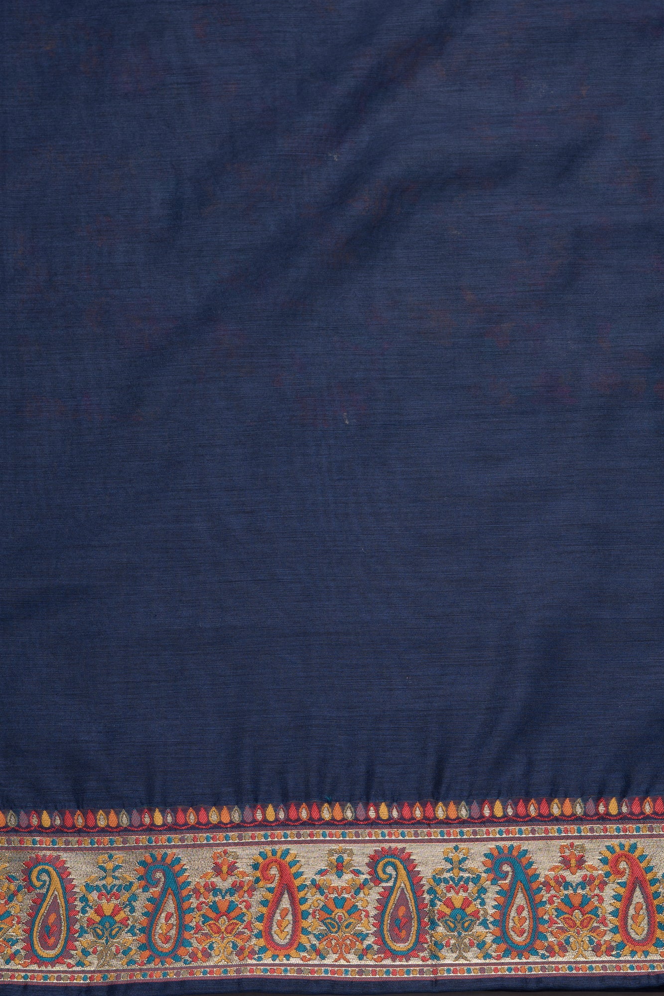 Midnight Blue Tussar Silk Pashmina Saree