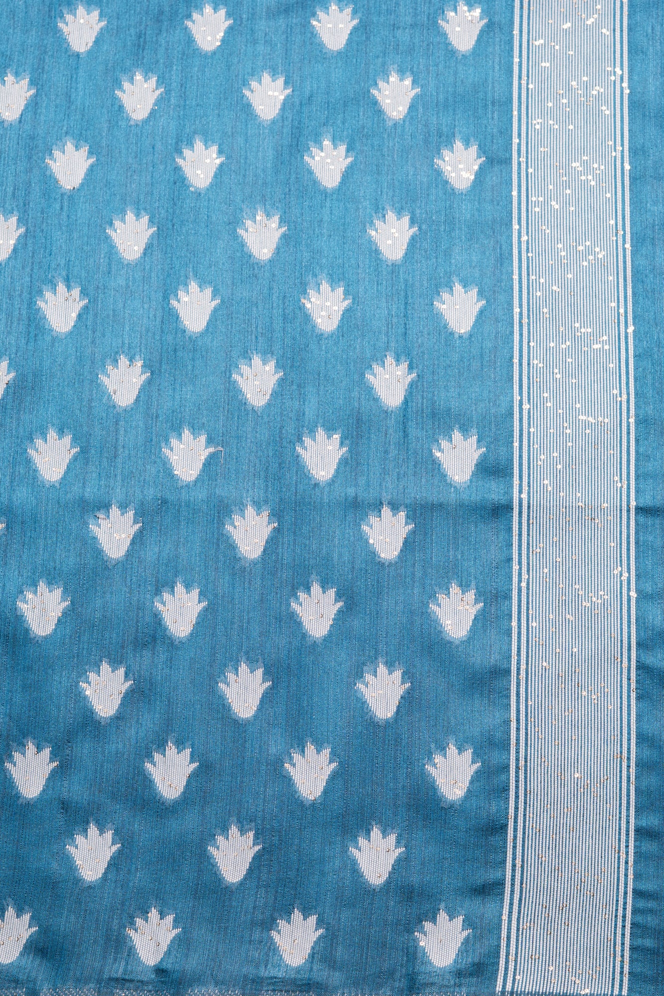 Blue Tussar Silk Saree
