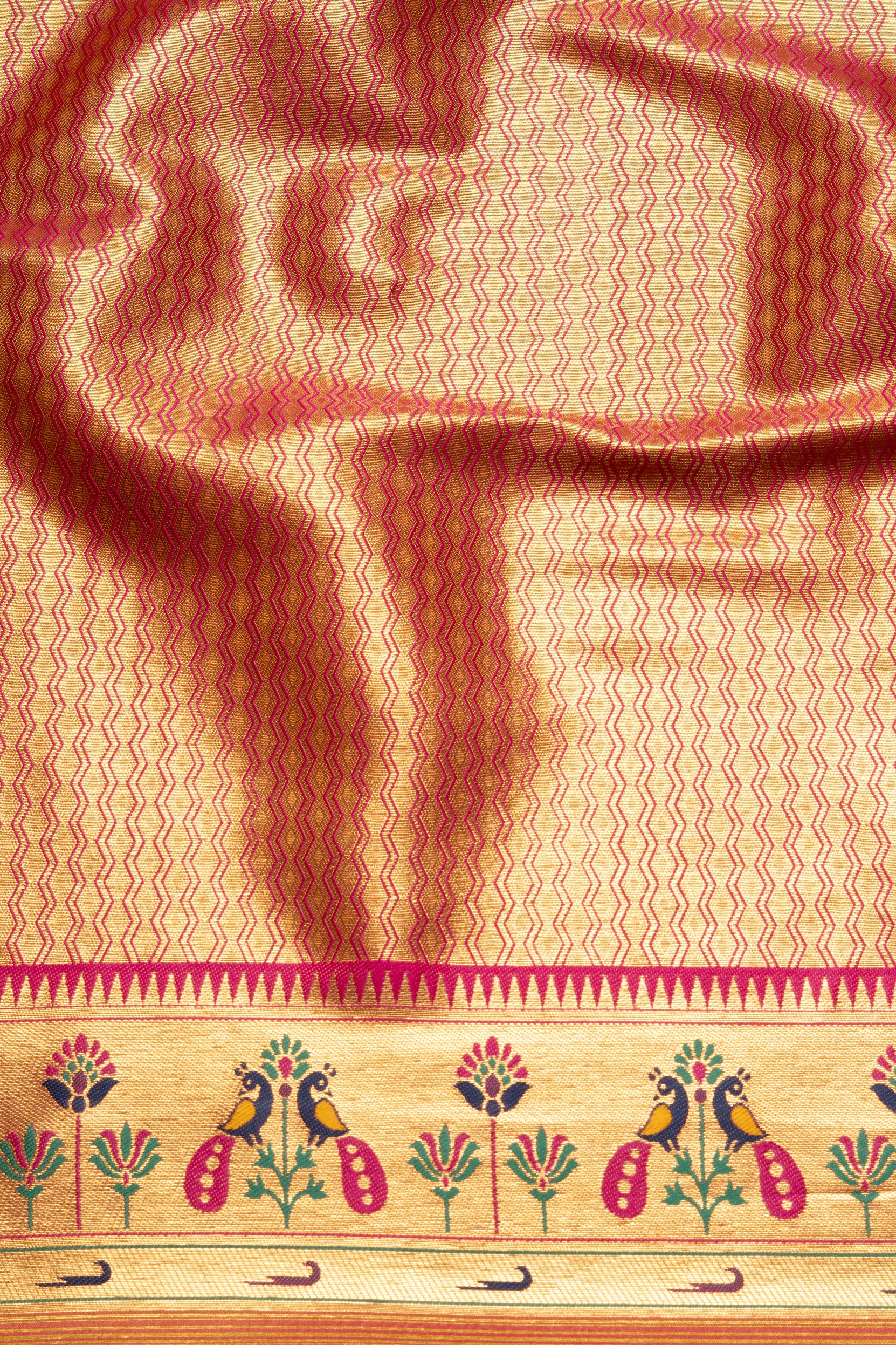 Yellow Gold Paithani Tissue Saree
