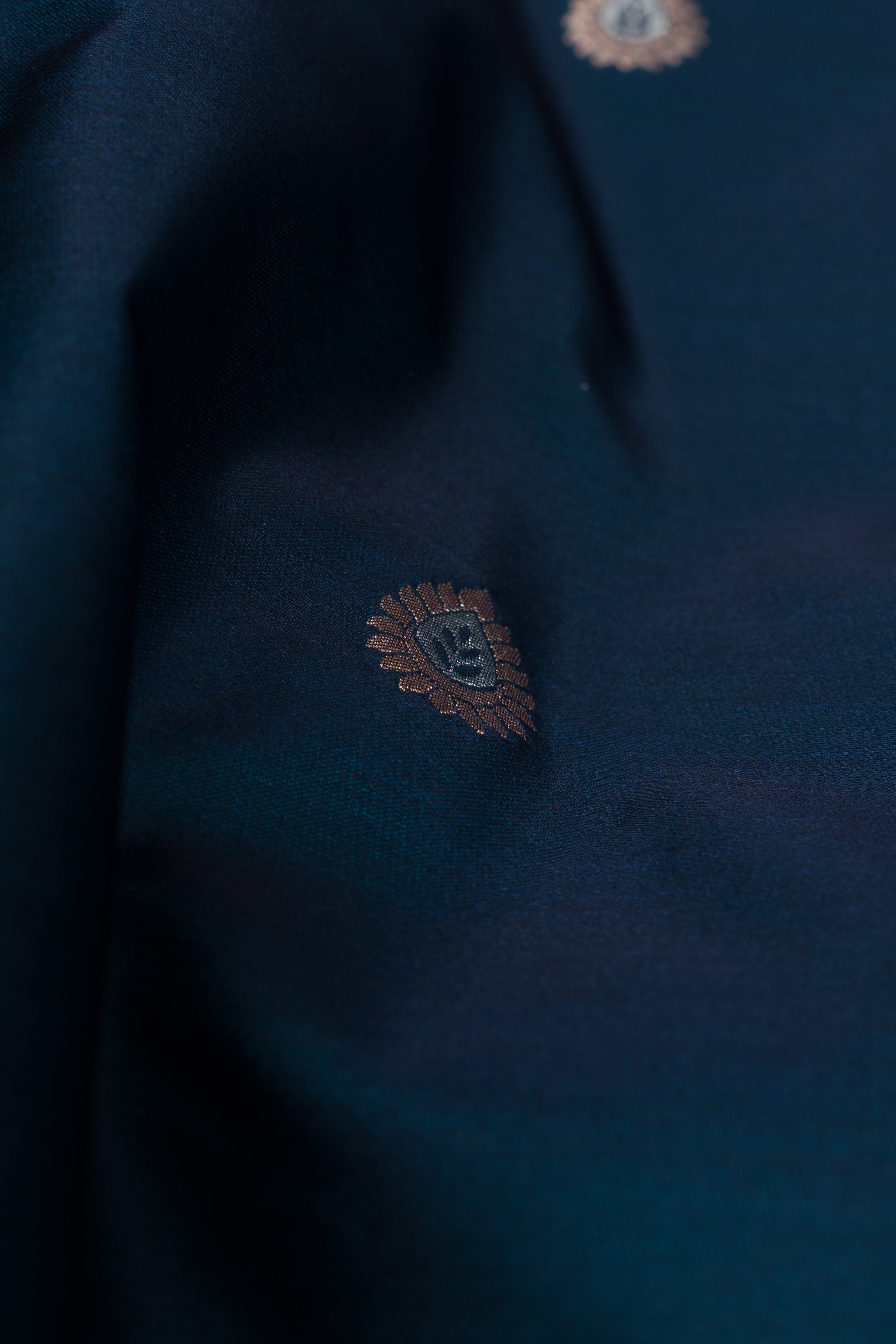 Sapphire Blue Katan Silk Banarasi Saree with Resham Meenakari Pallu